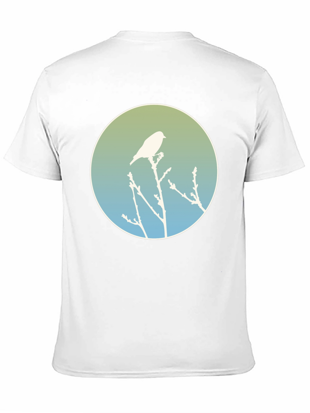 Camiseta Negra con Diseño de Pájaro Silueta