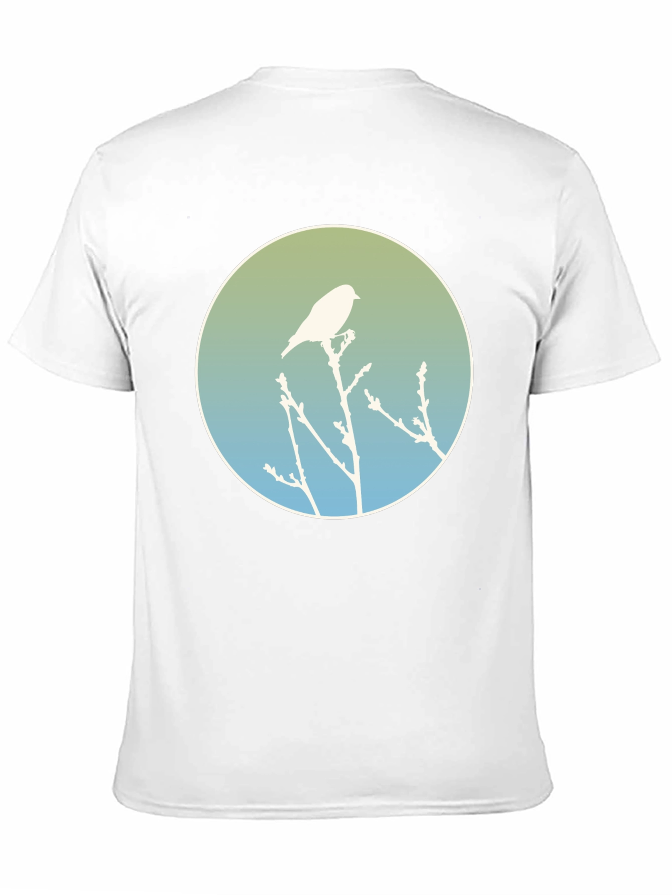 Camiseta Negra con Diseño de Pájaro Silueta