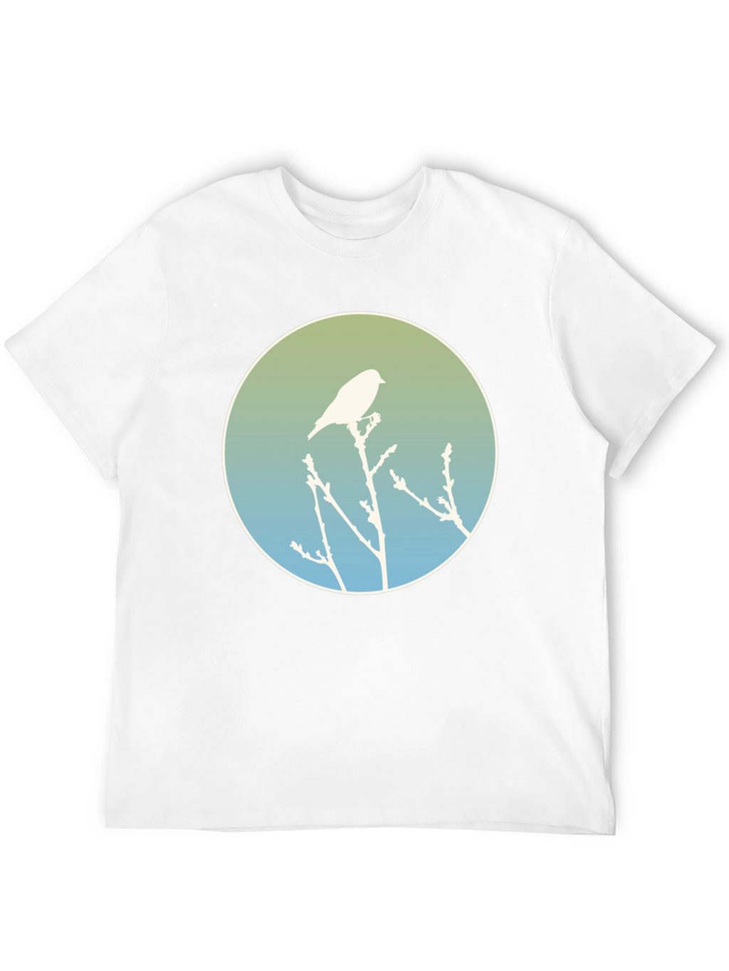 Camiseta Negra con Diseño de Pájaro Silueta