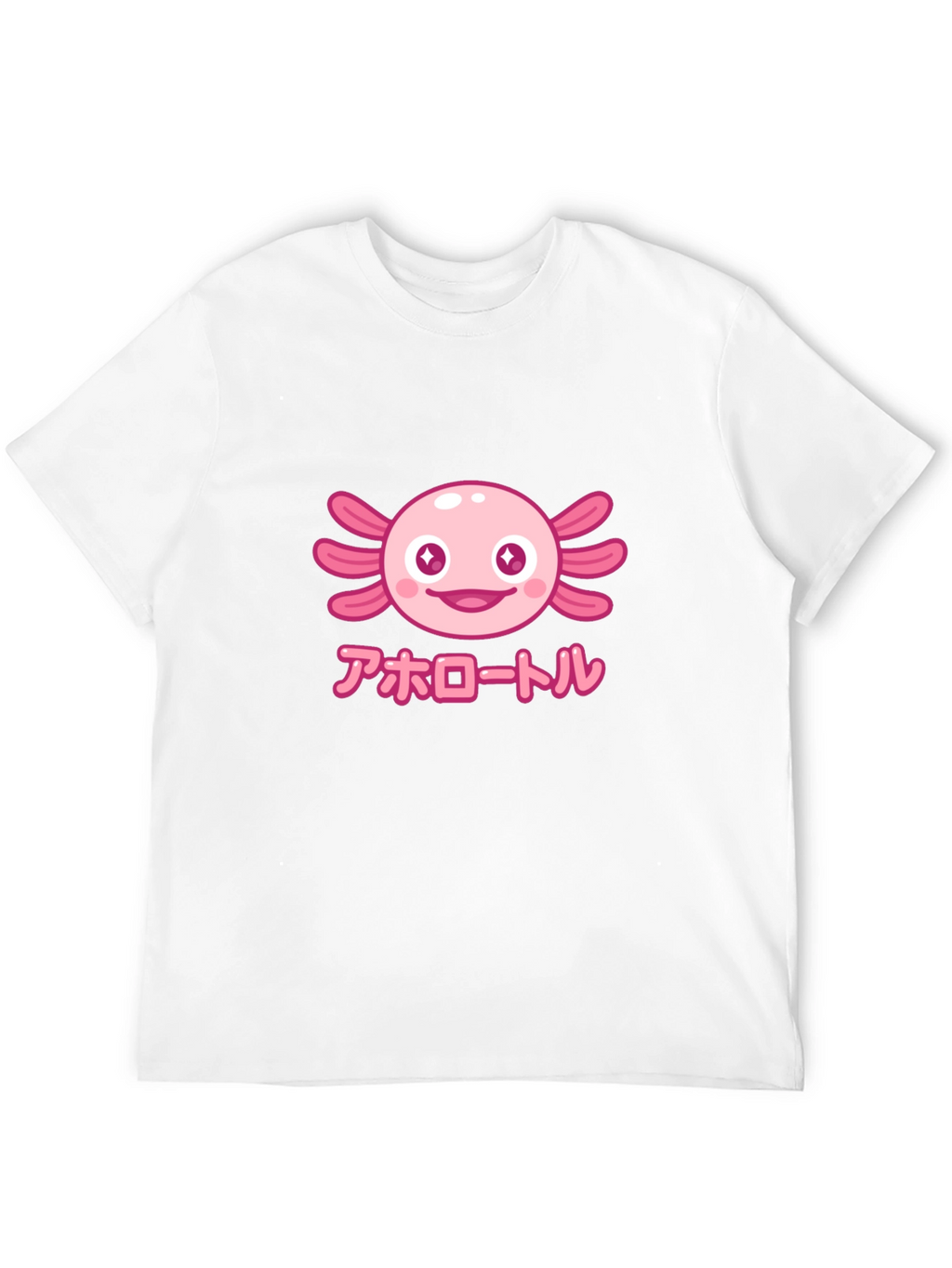 Camiseta Negra Axolotl Kawaii