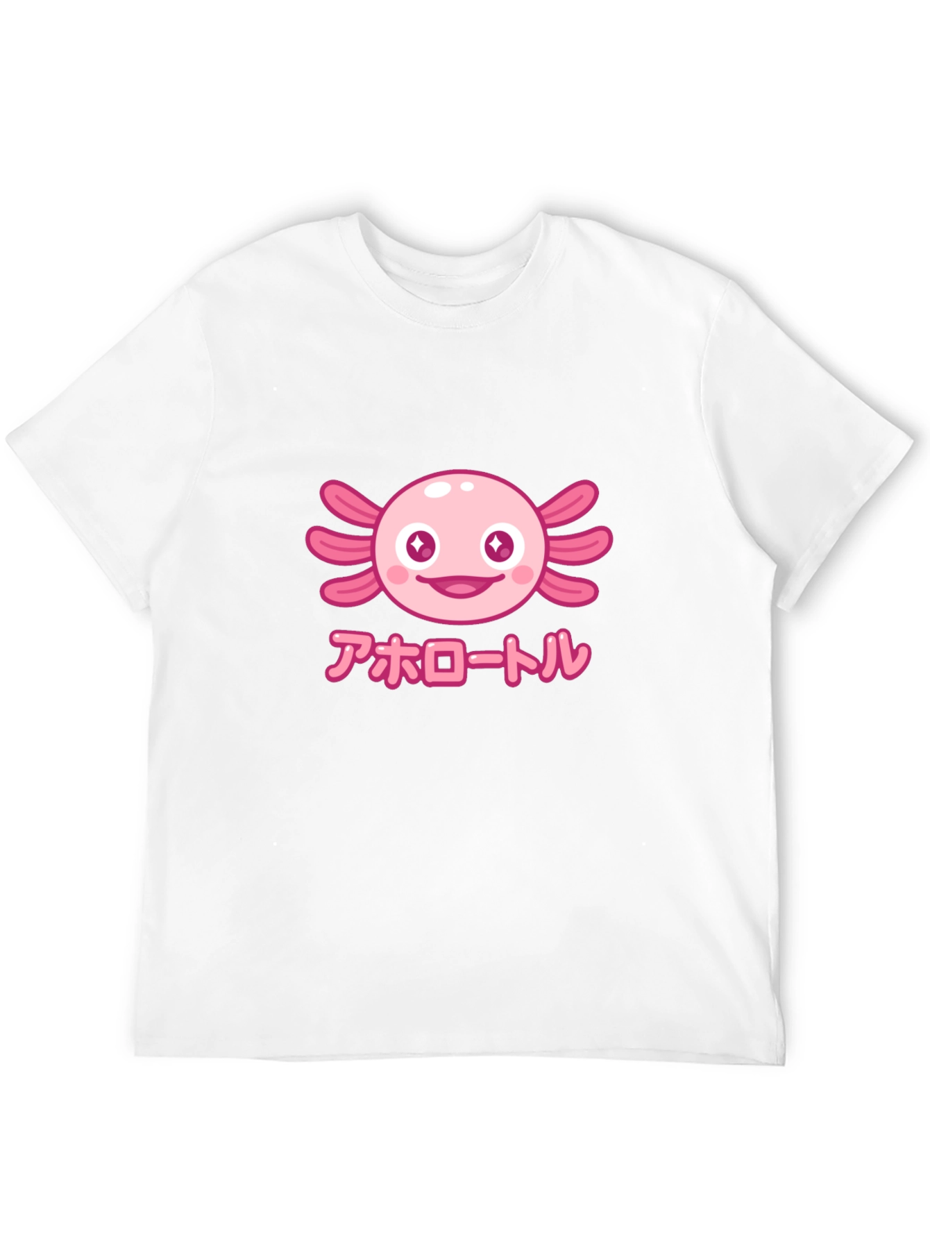 Camiseta Negra Axolotl Kawaii