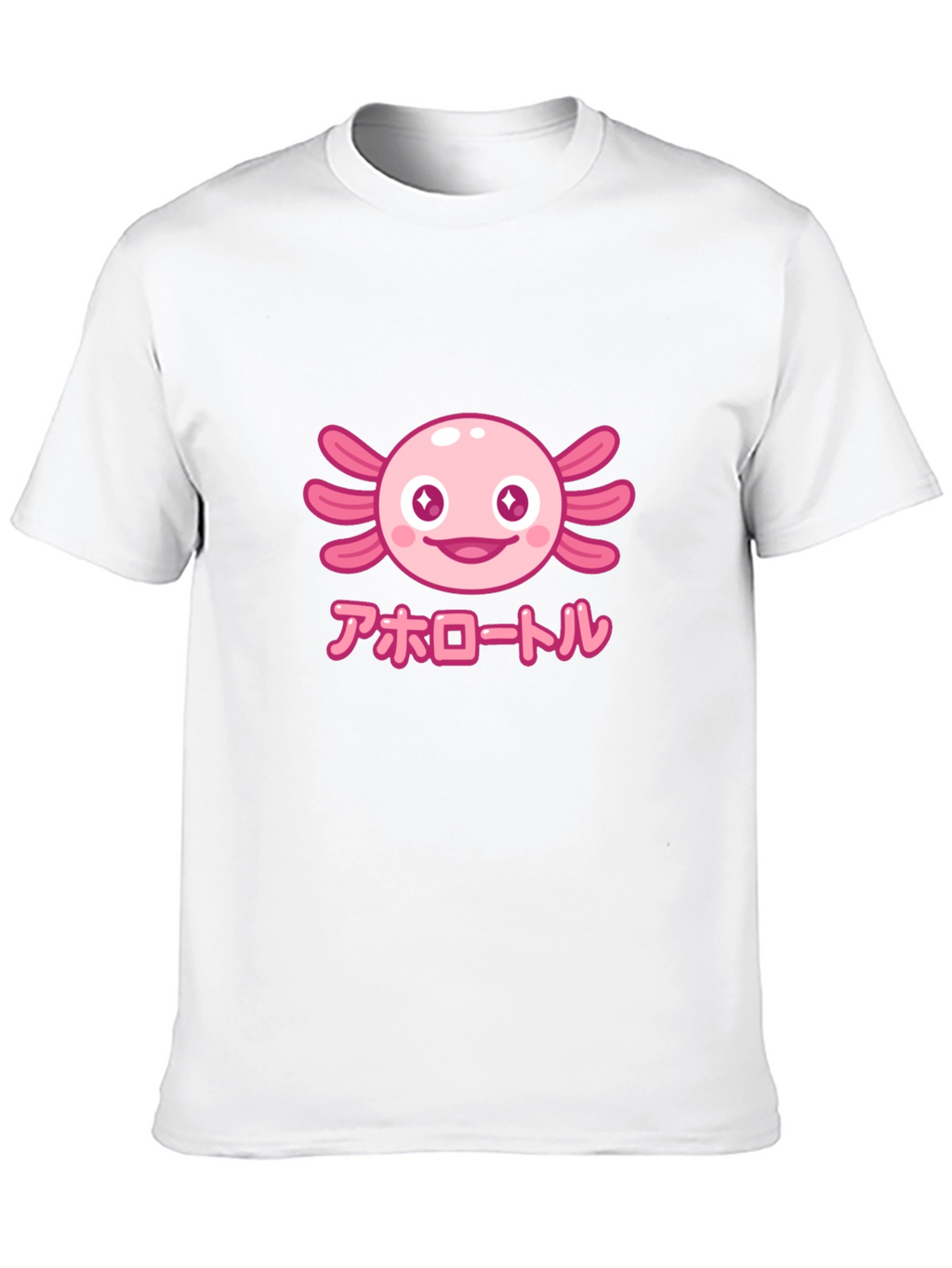 Camiseta Negra Axolotl Kawaii