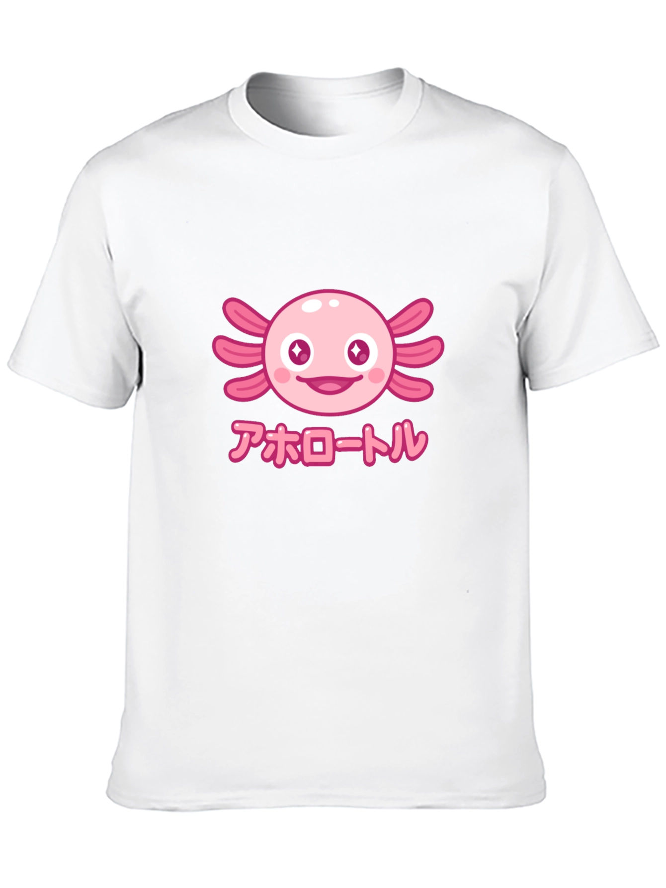 Camiseta Negra Axolotl Kawaii