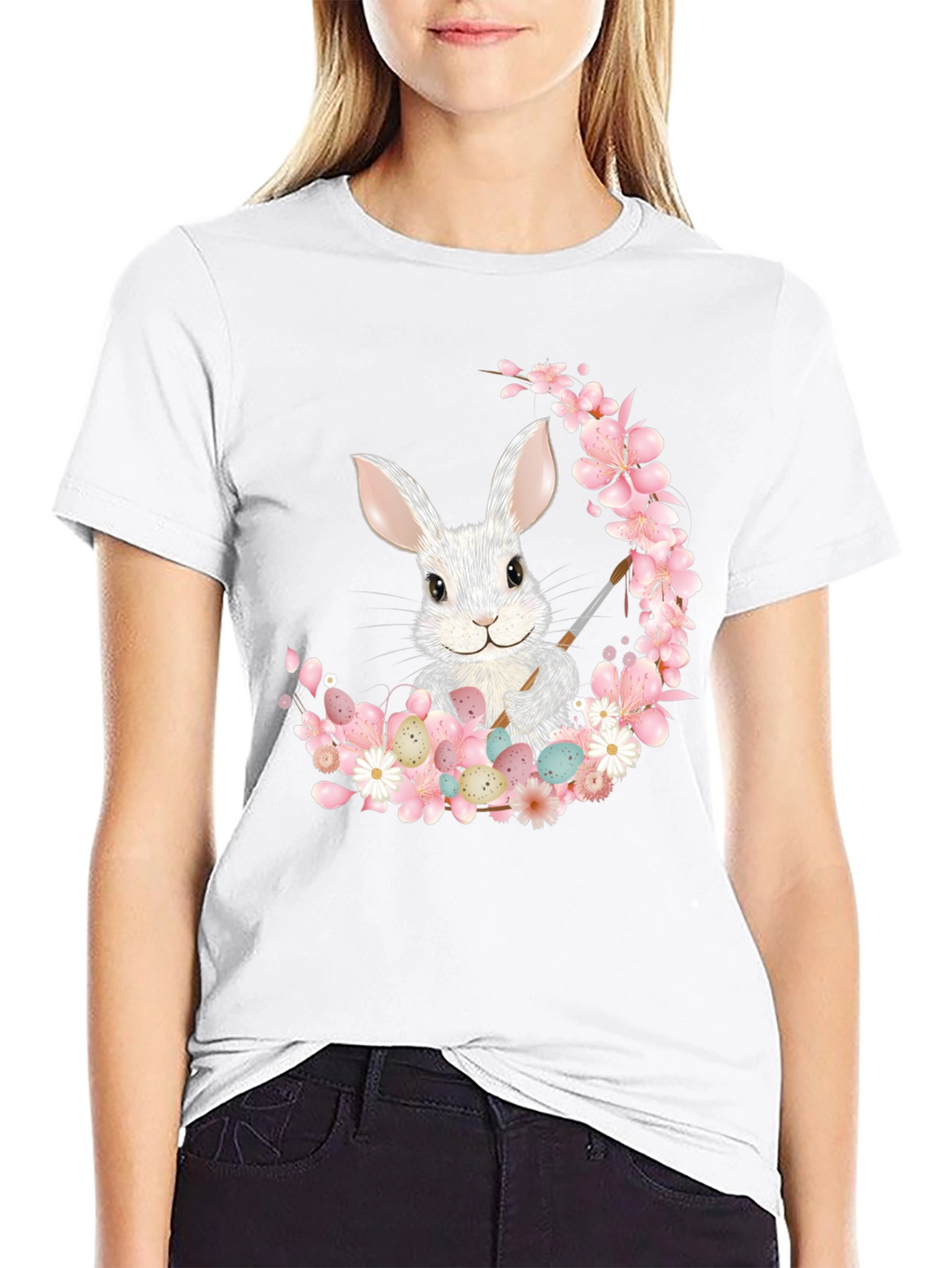 Camiseta Conejo Pascua Floral