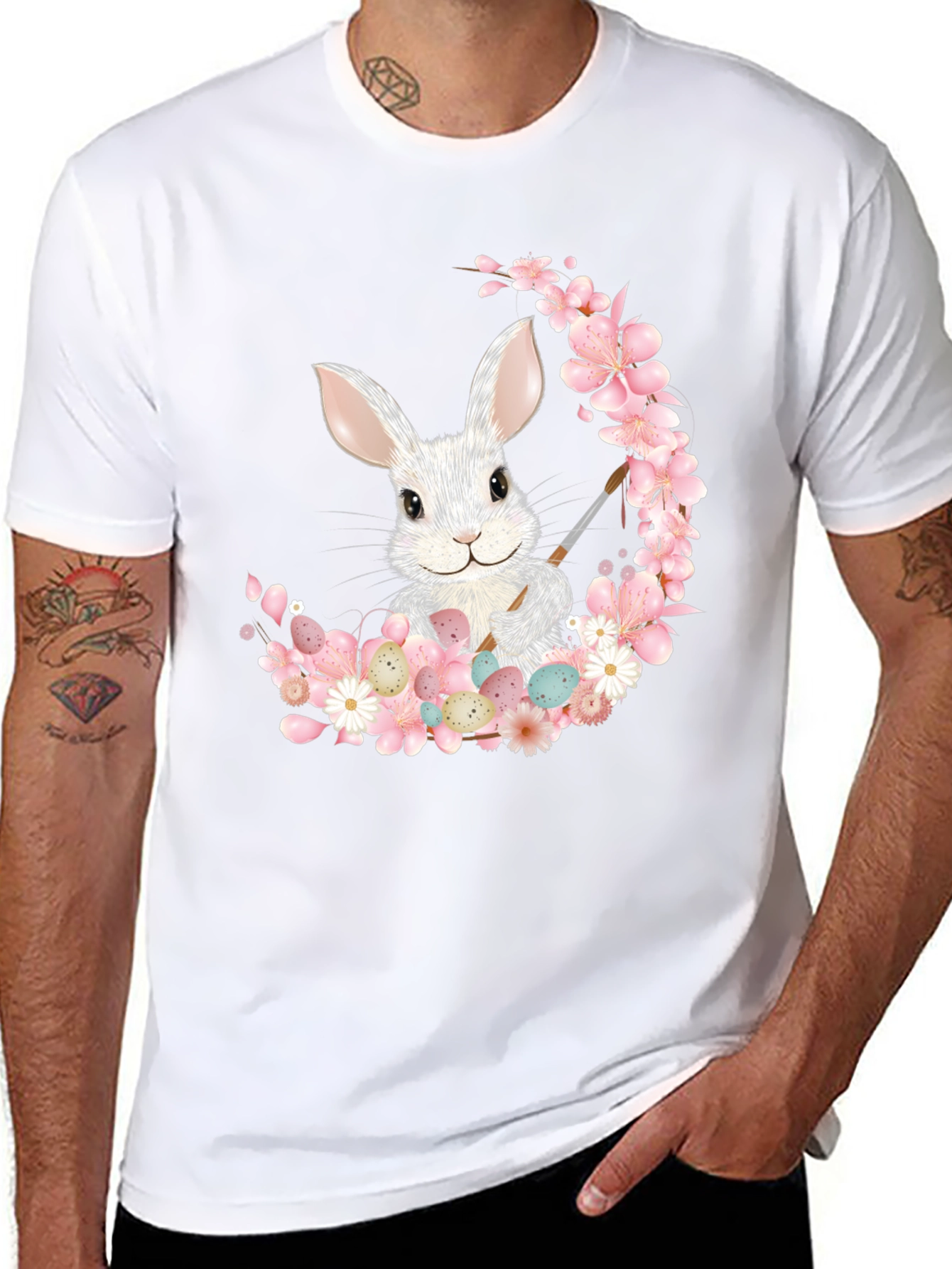 Camiseta Conejo Pascua Floral
