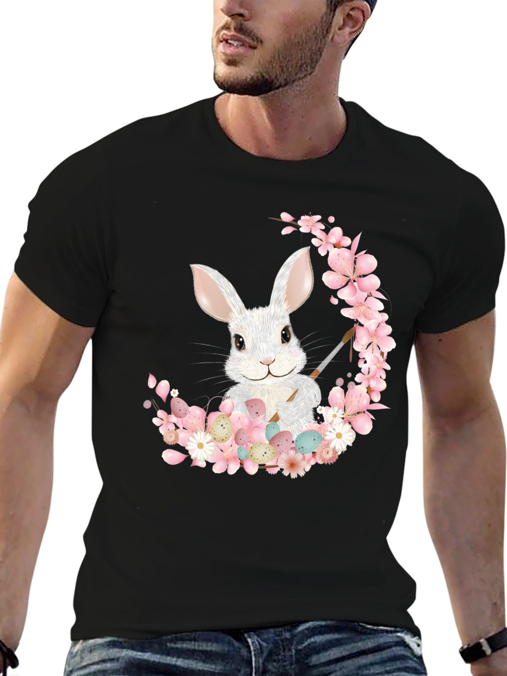 Camiseta Conejo Pascua Floral