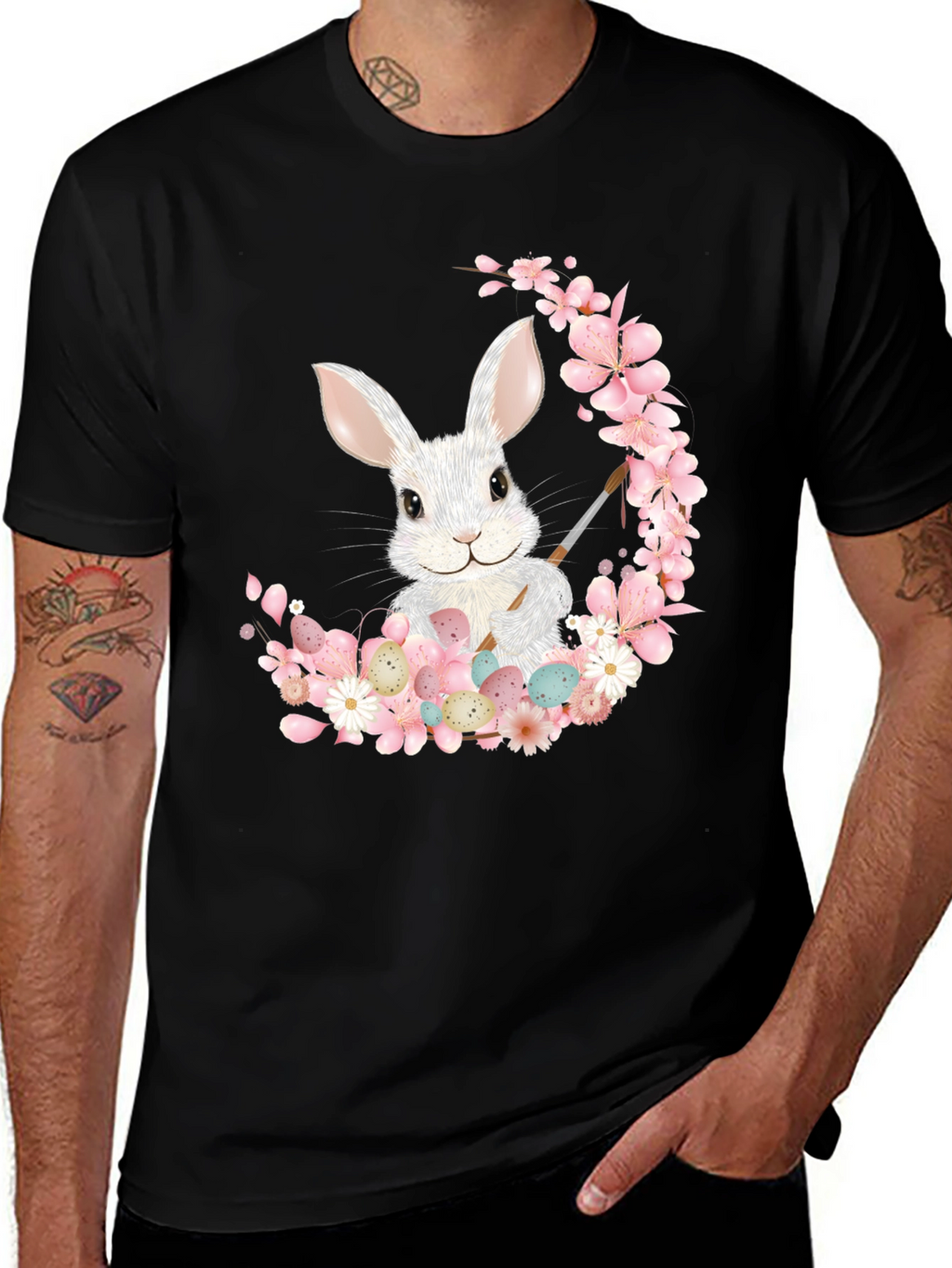 Camiseta Conejo Pascua Floral