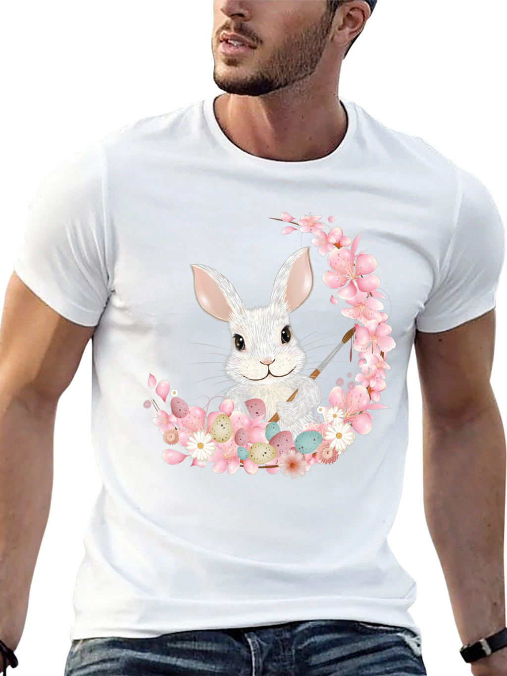 Camiseta Conejo Pascua Floral