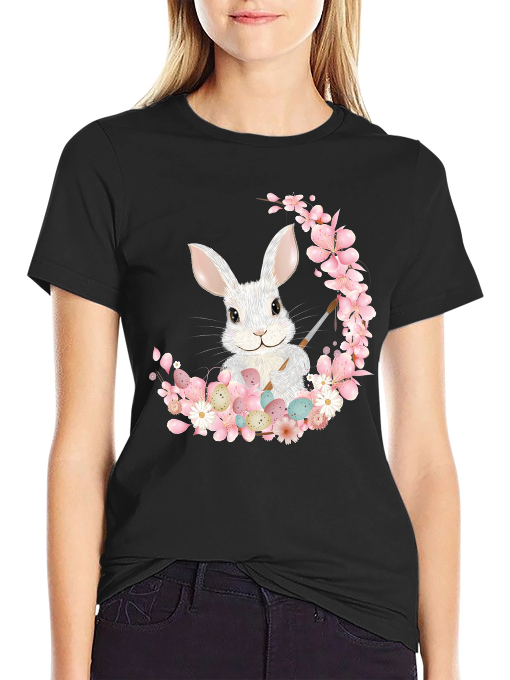 Camiseta Conejo Pascua Floral