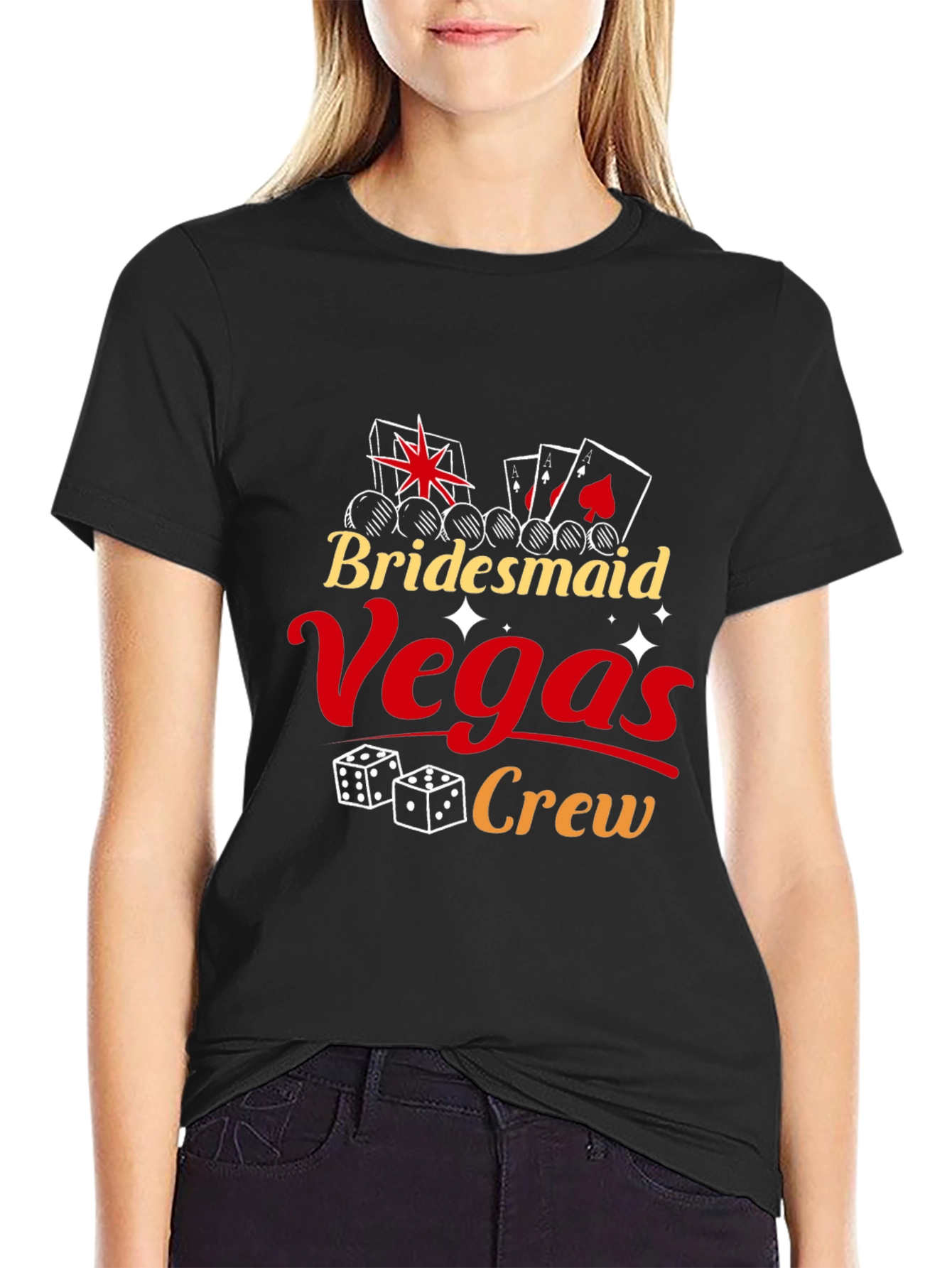 Camiseta Bridesmaid Vegas Crew Negra