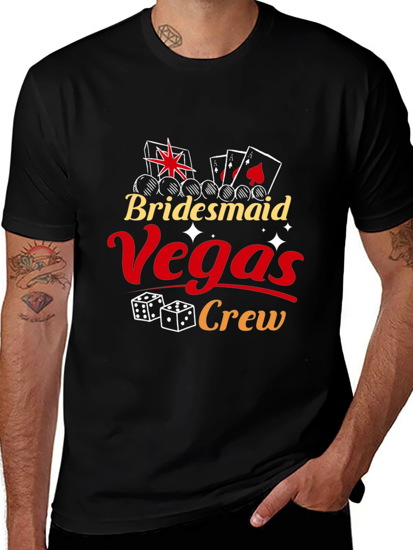 Camiseta Bridesmaid Vegas Crew Negra