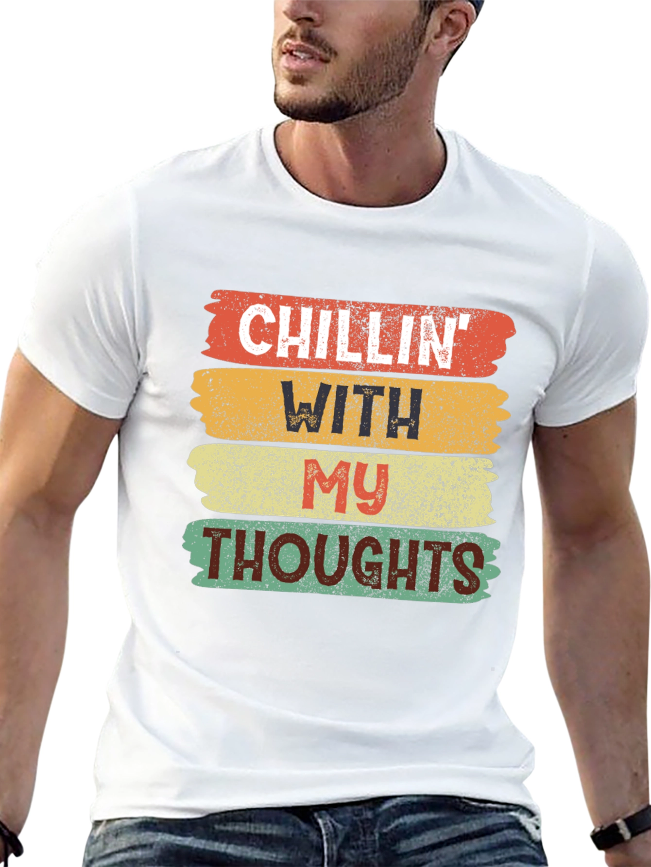 Camiseta Negra Chillin With My Thoughts