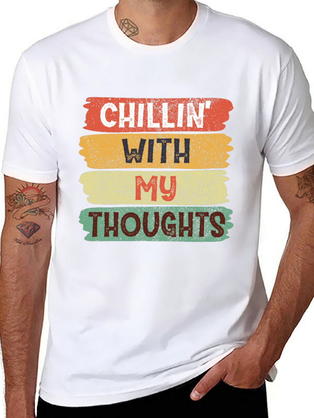 Camiseta Negra Chillin With My Thoughts