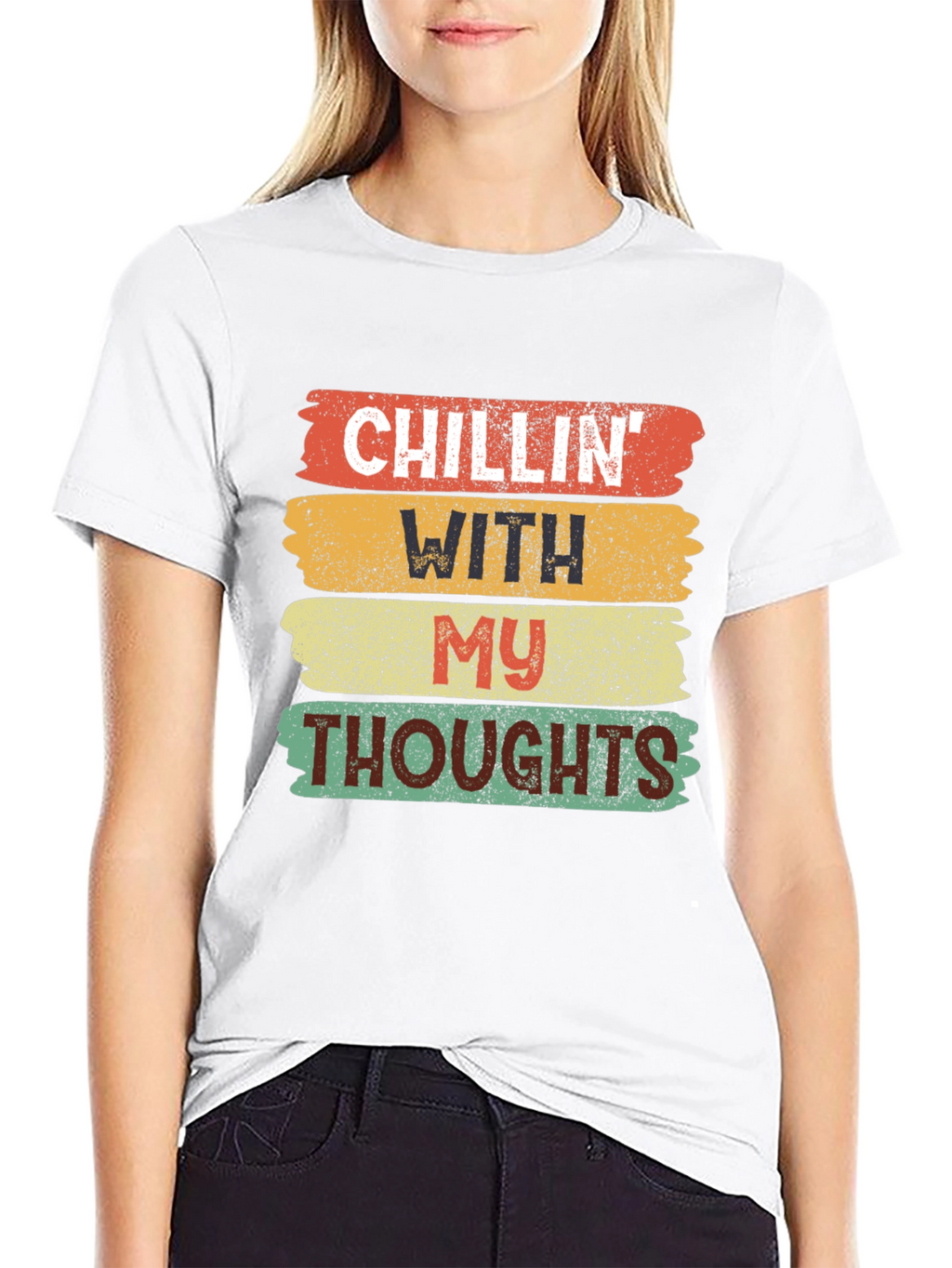 Camiseta Negra Chillin With My Thoughts