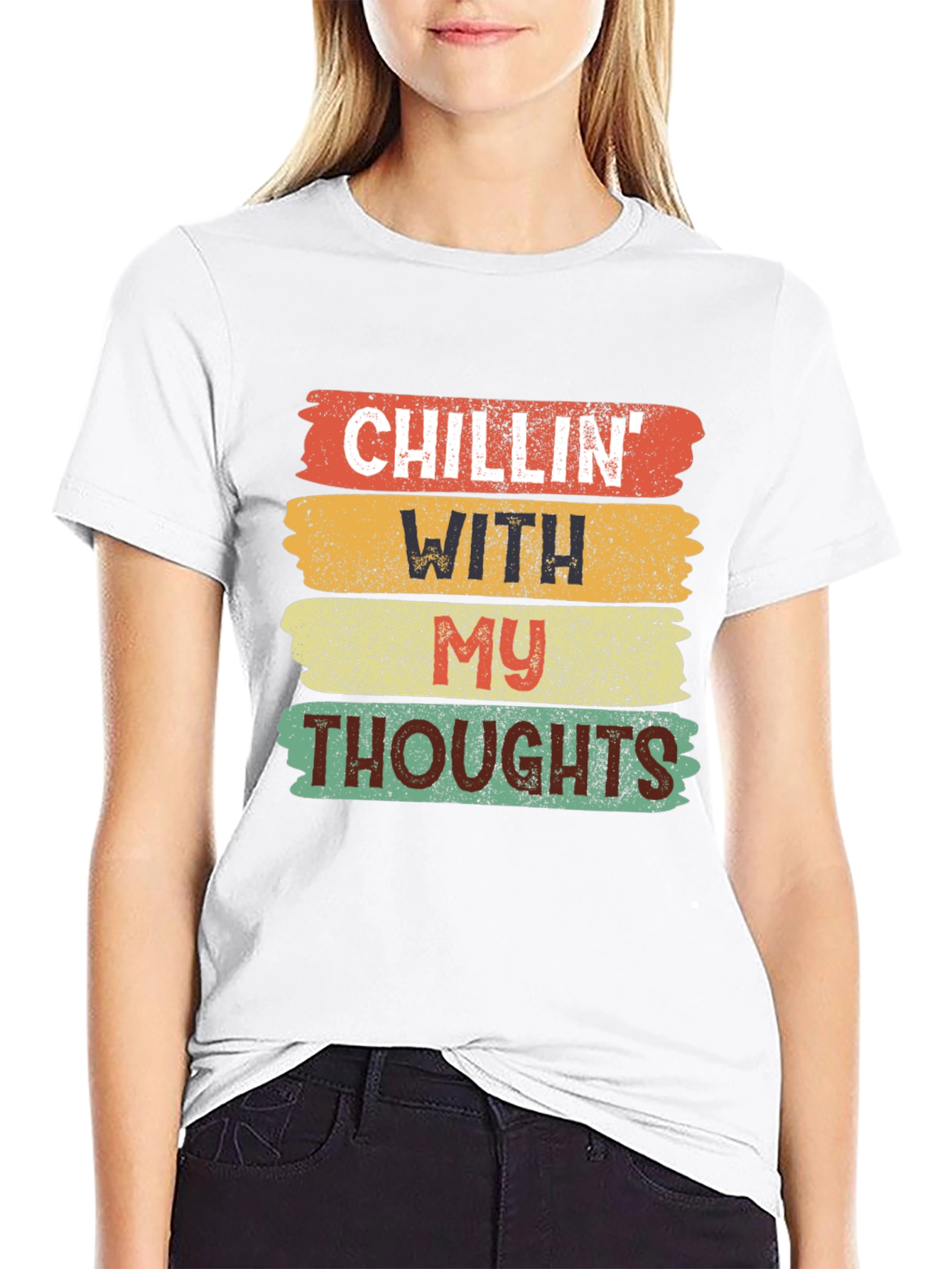 Camiseta Negra Chillin With My Thoughts