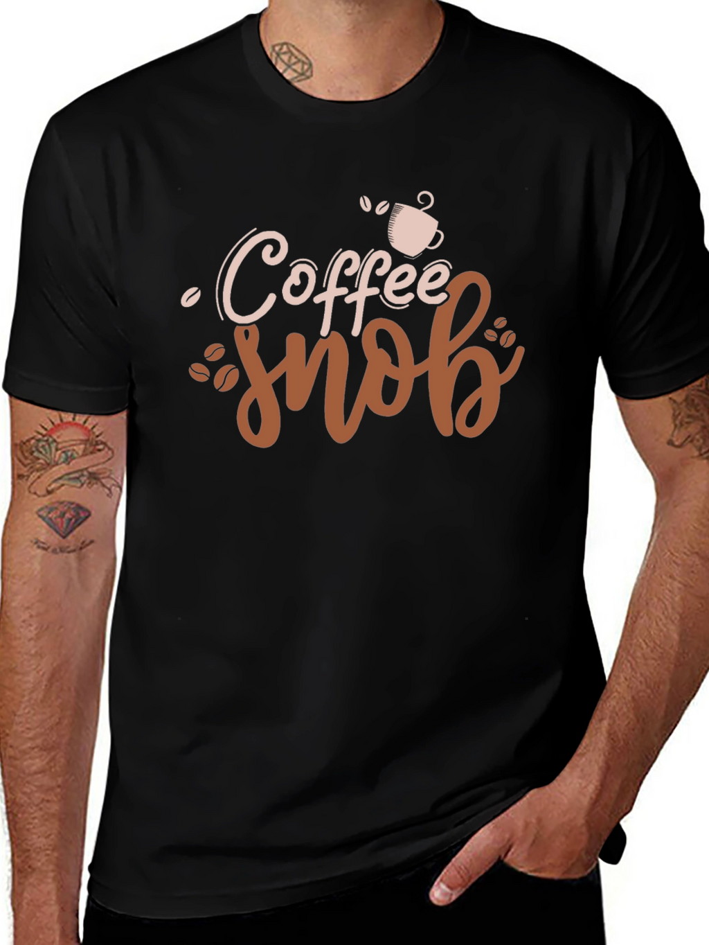 Camiseta Negra Coffee Snob Diseño Original