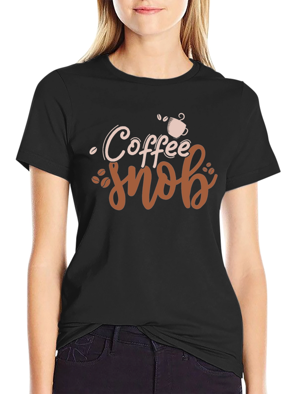 Camiseta Negra Coffee Snob Diseño Original