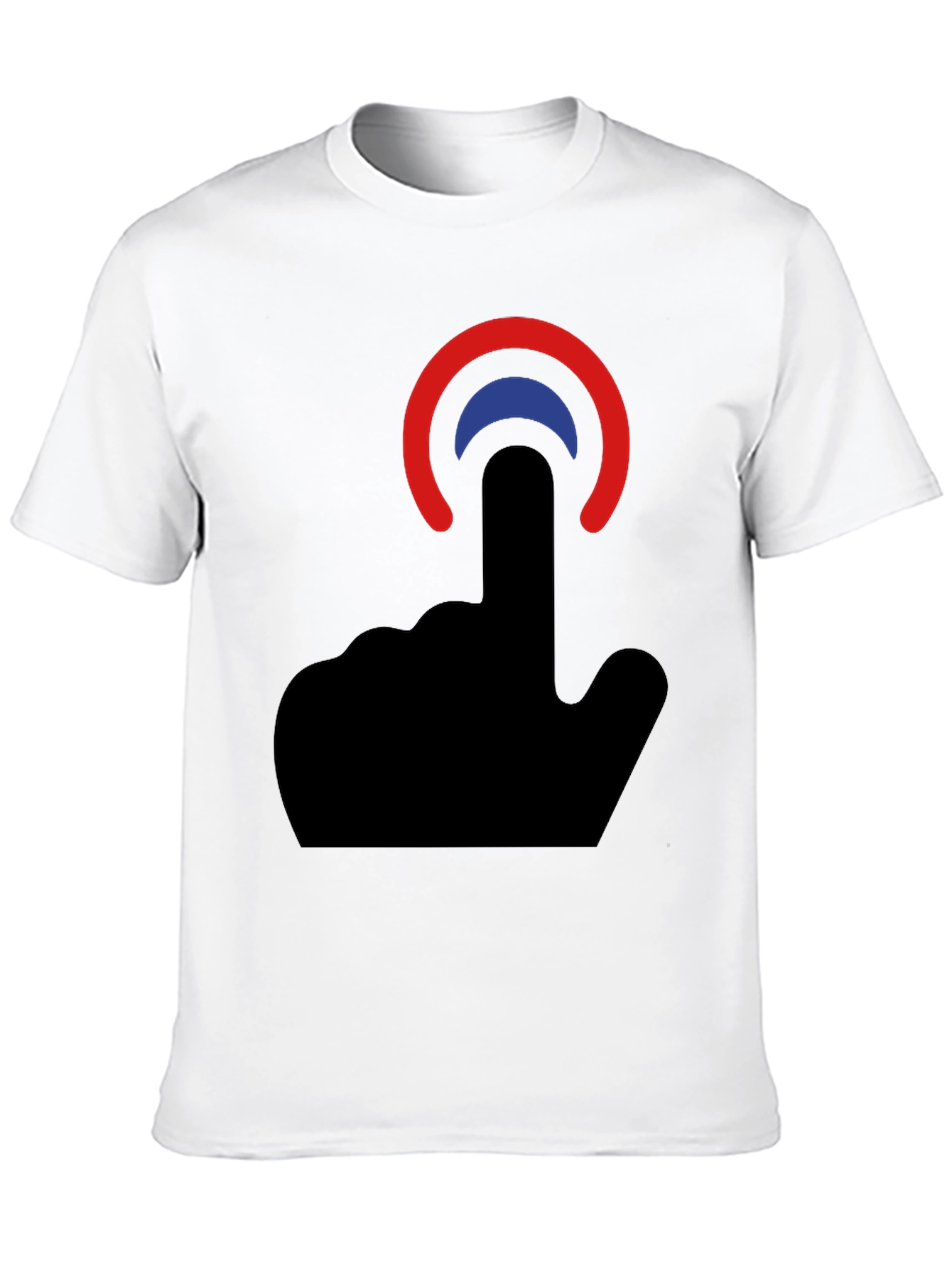 Camiseta Negra con Diseño de Dedo Táctil