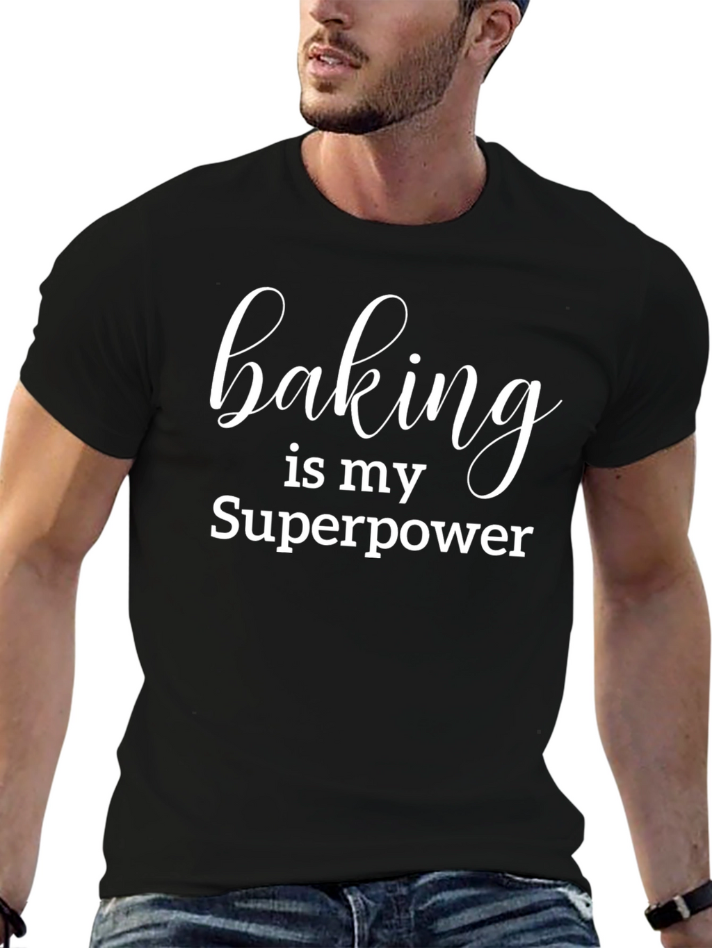 Camiseta Negra Baking is my Superpower