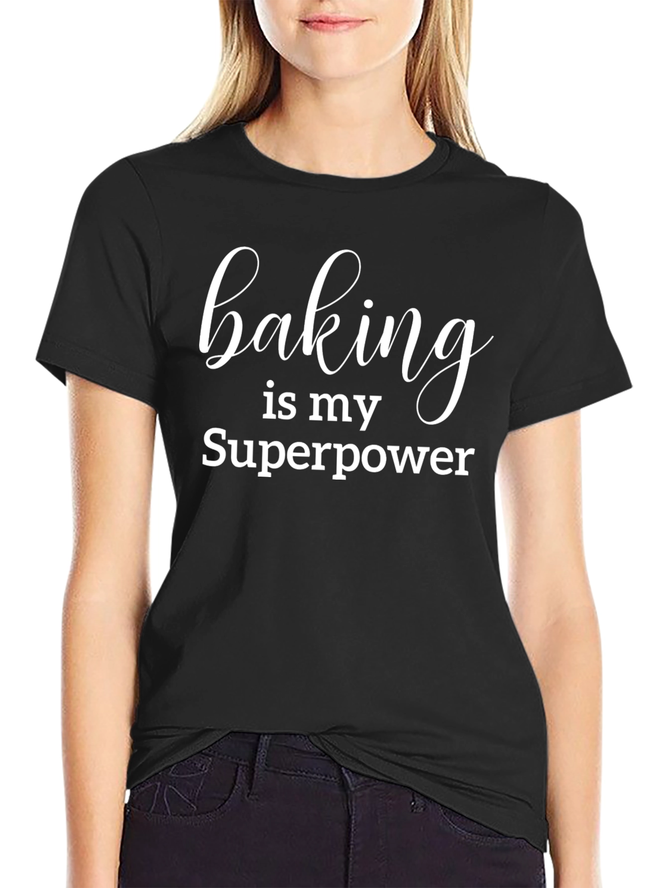 Camiseta Negra Baking is my Superpower