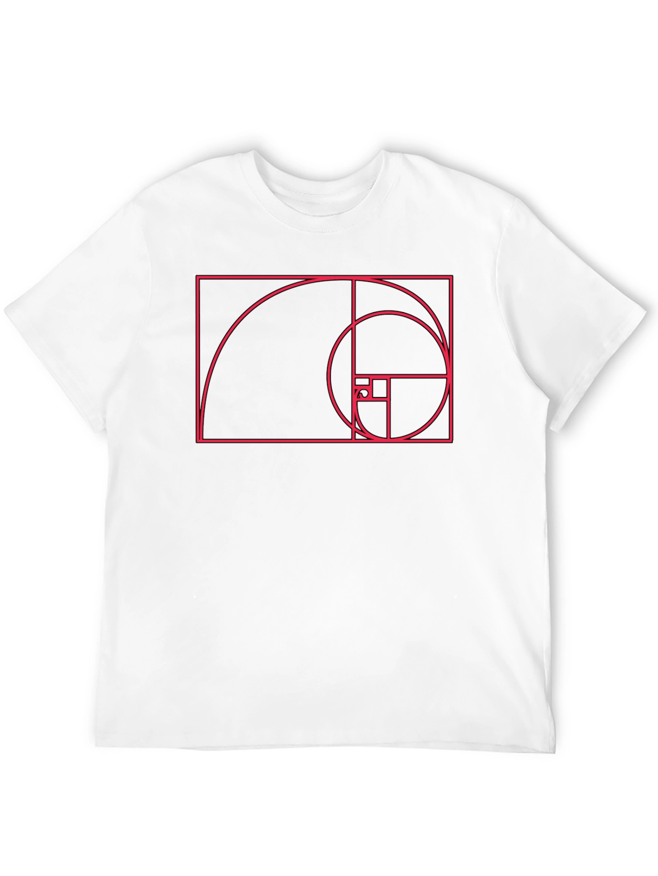 Camiseta Hombre Fibonacci - Diseño Geométrico Espiral Dorada