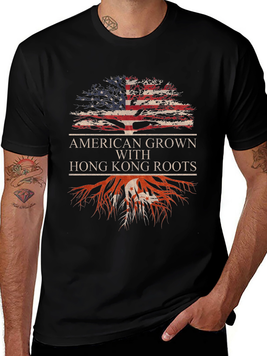 Camiseta Americana con Raíces de Hong Kong
