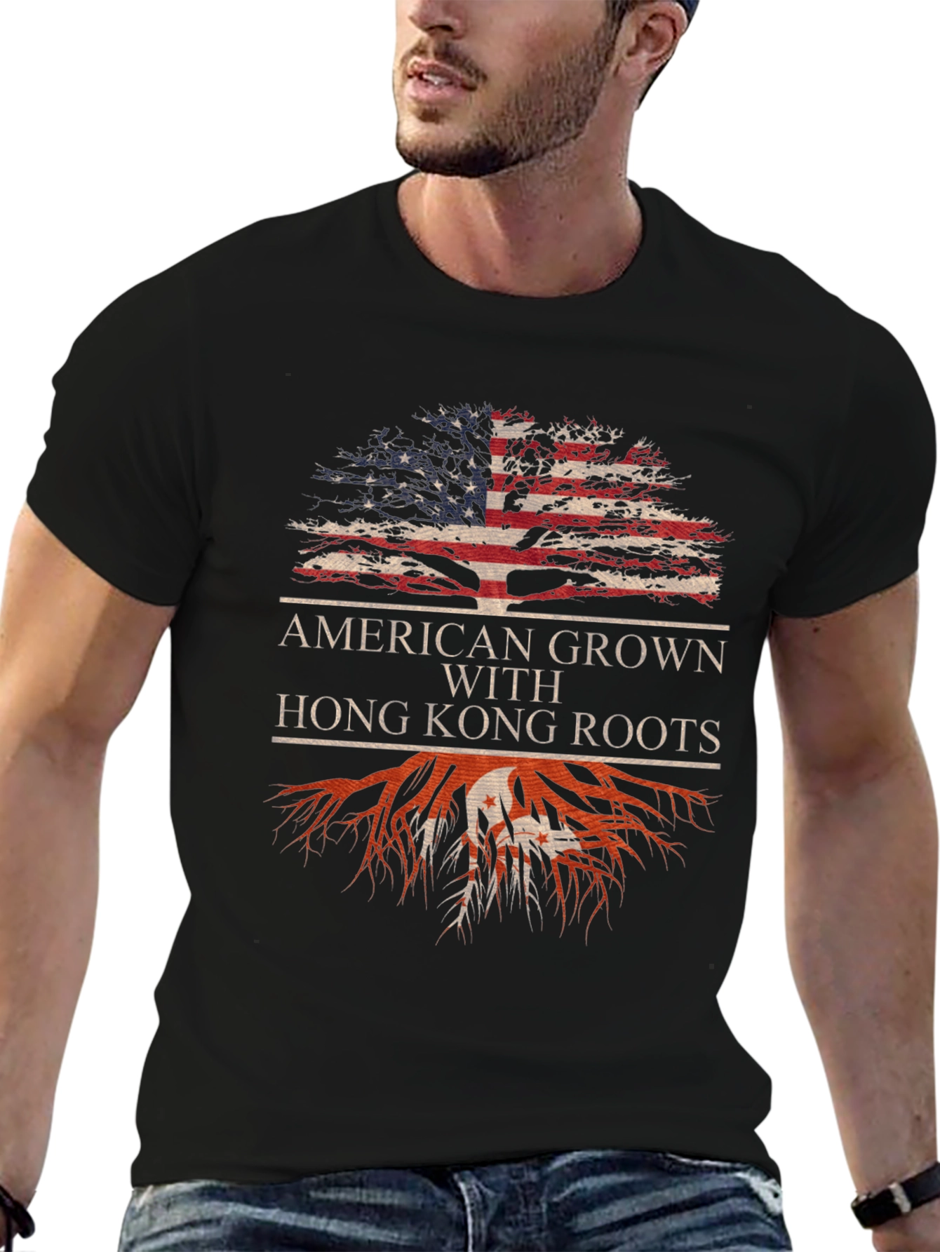 Camiseta Americana con Raíces de Hong Kong