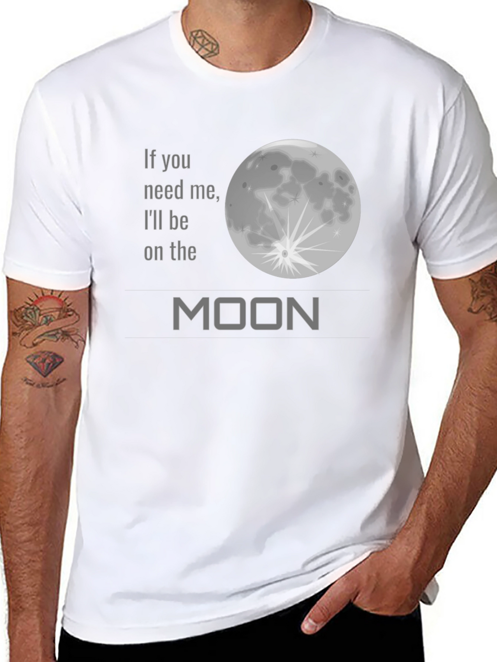 Camiseta Negra - Frase Lunar Unisex