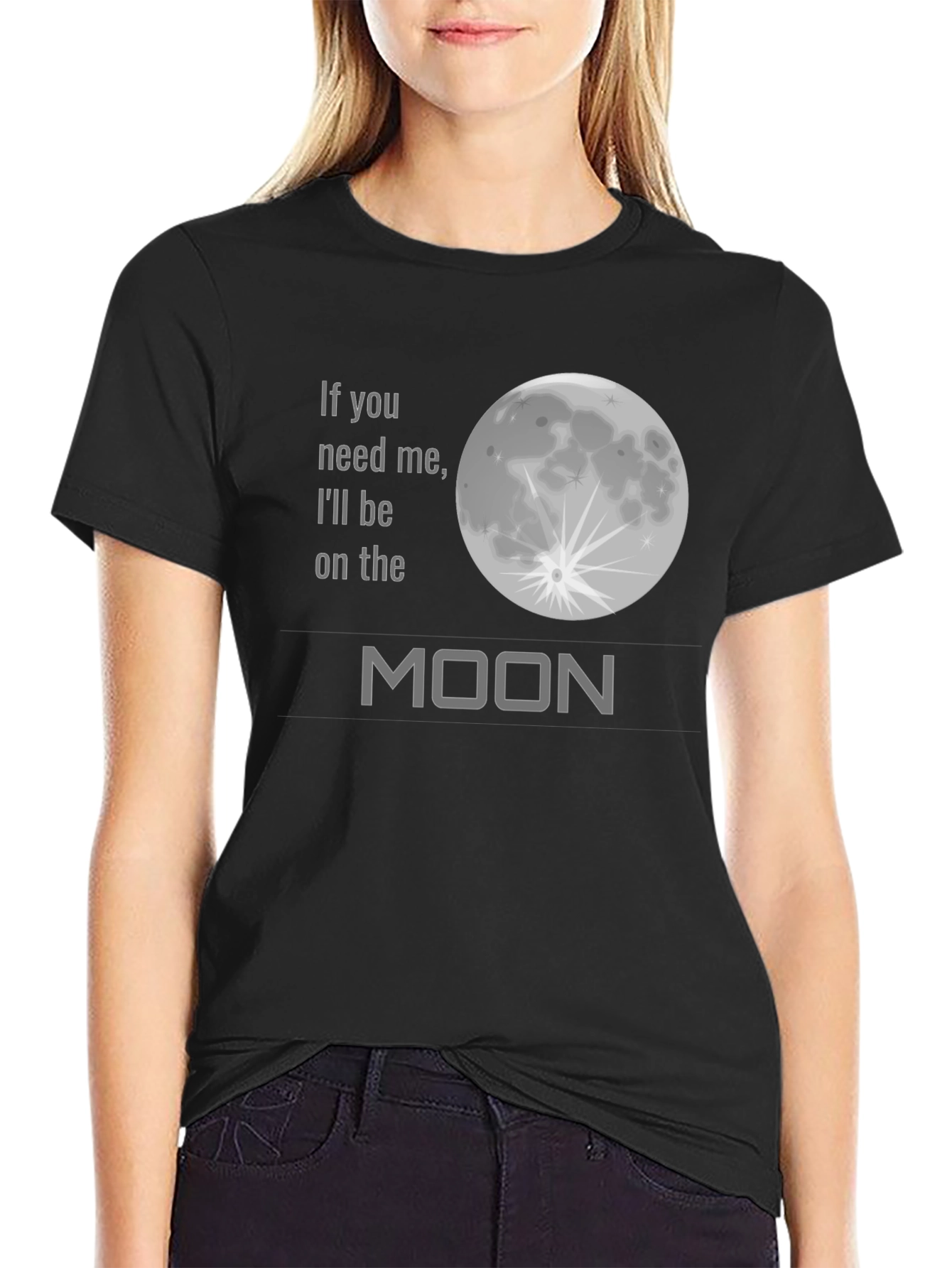 Camiseta Negra - Frase Lunar Unisex