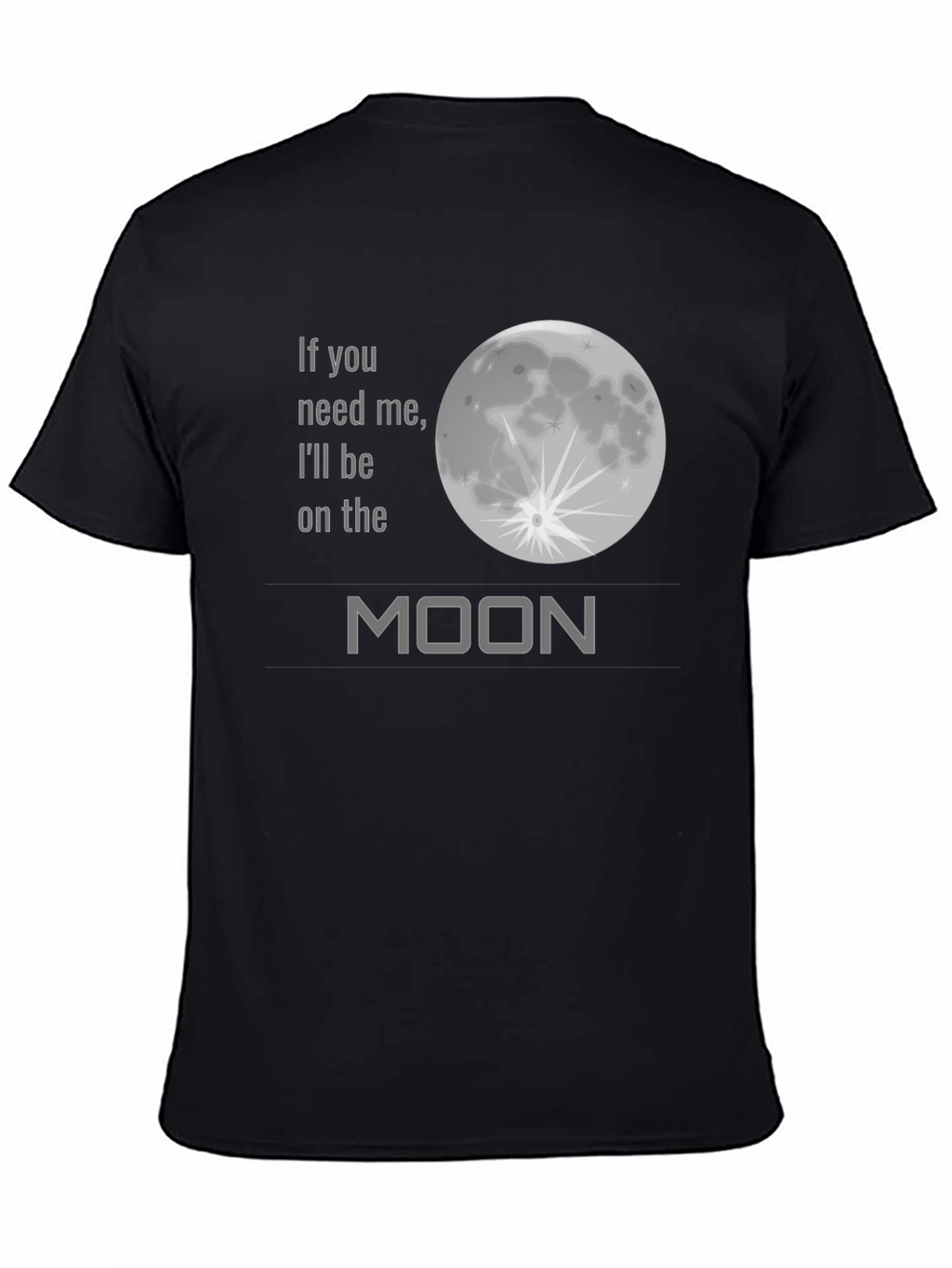 Camiseta Negra - Frase Lunar Unisex