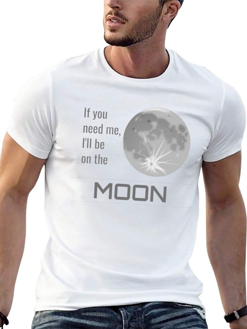 Camiseta Negra - Frase Lunar Unisex