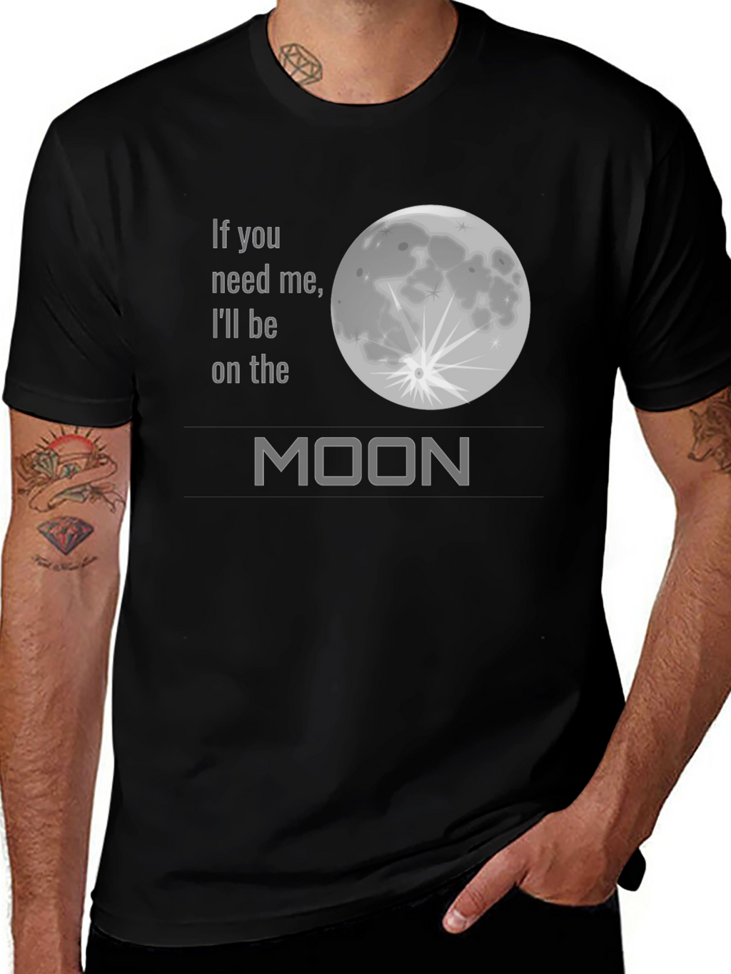 Camiseta Negra - Frase Lunar Unisex