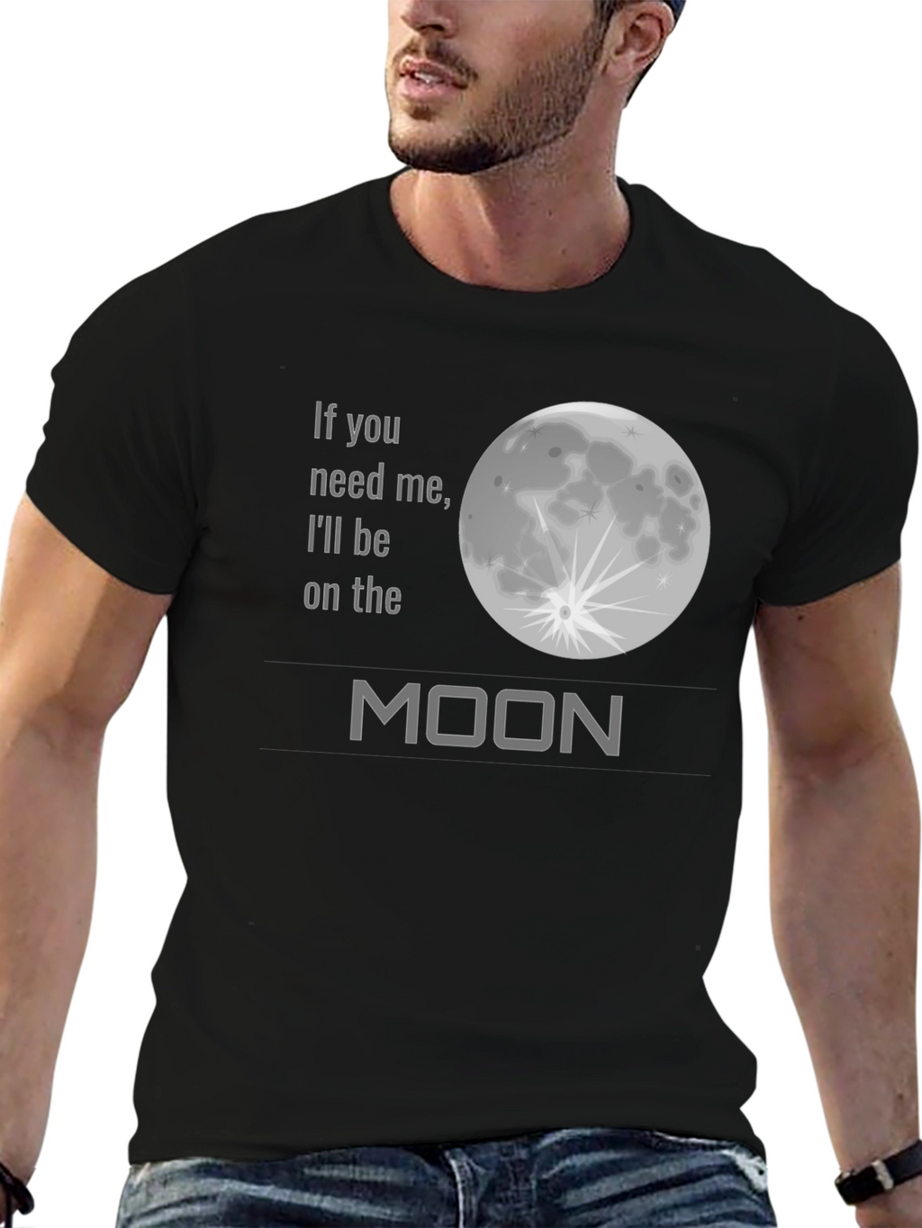 Camiseta Negra - Frase Lunar Unisex