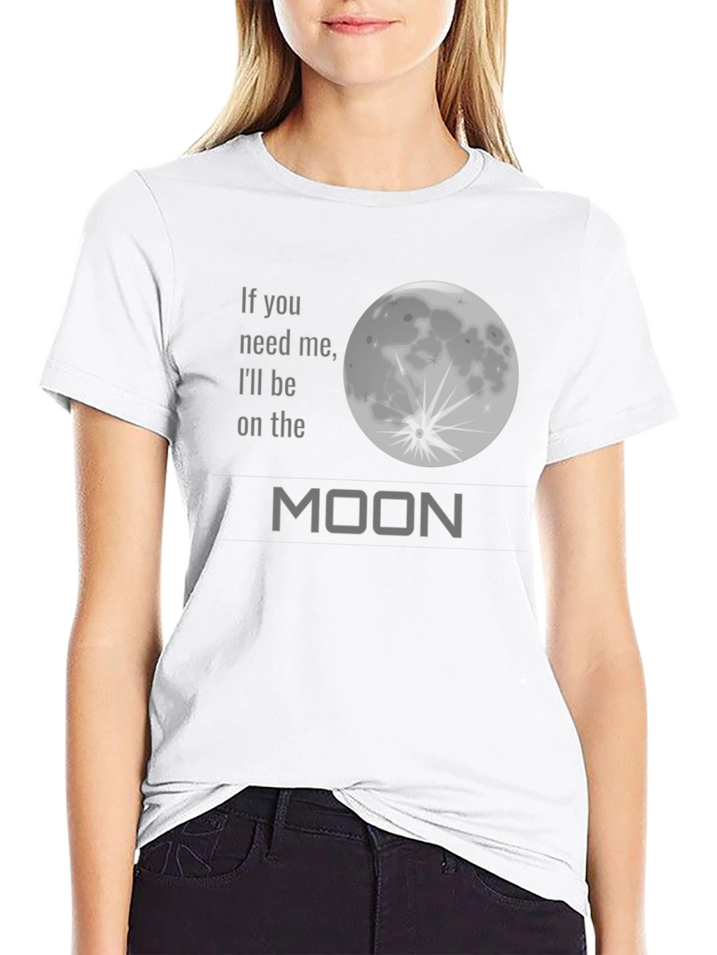 Camiseta Negra - Frase Lunar Unisex