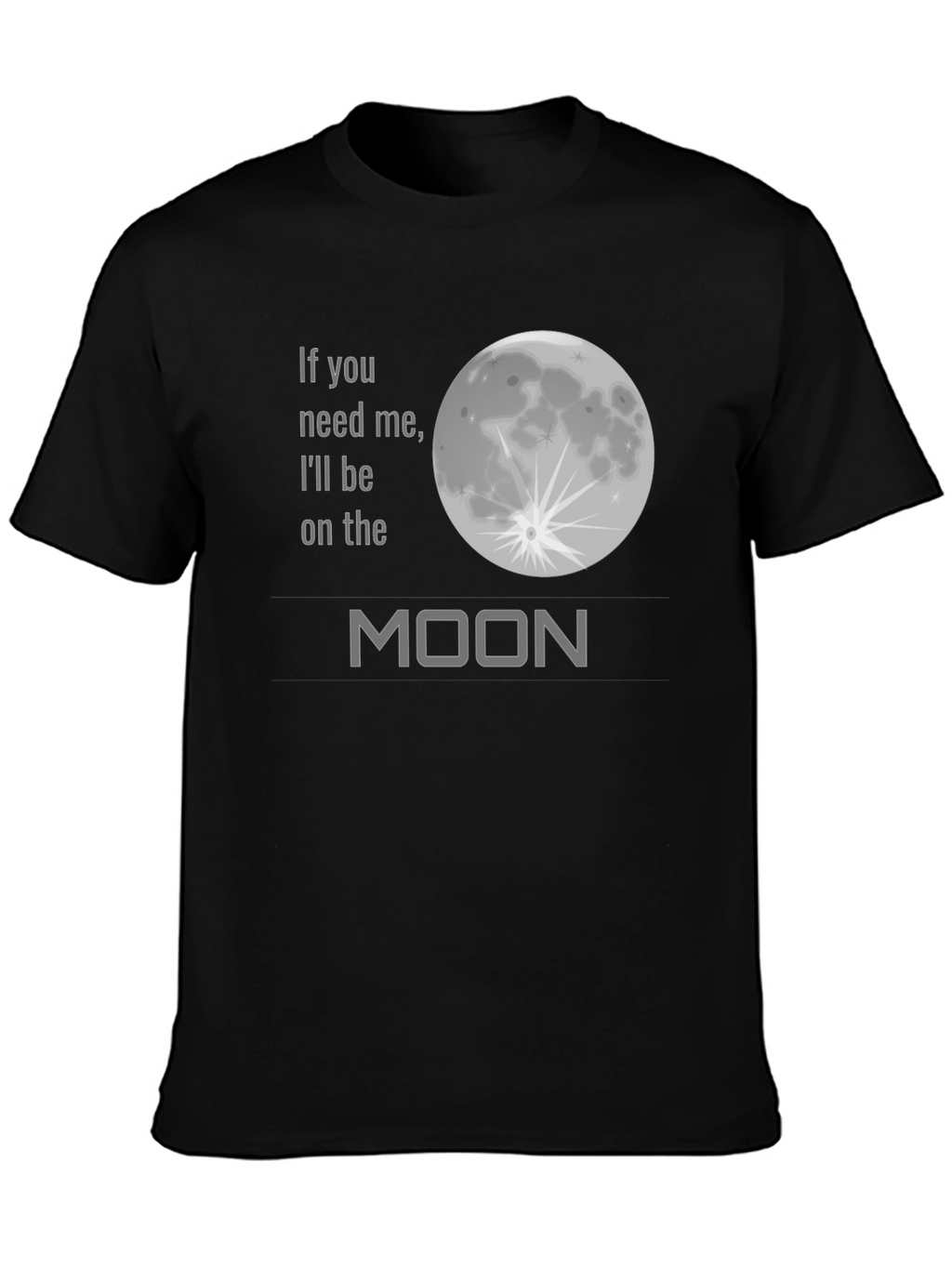 Camiseta Negra - Frase Lunar Unisex