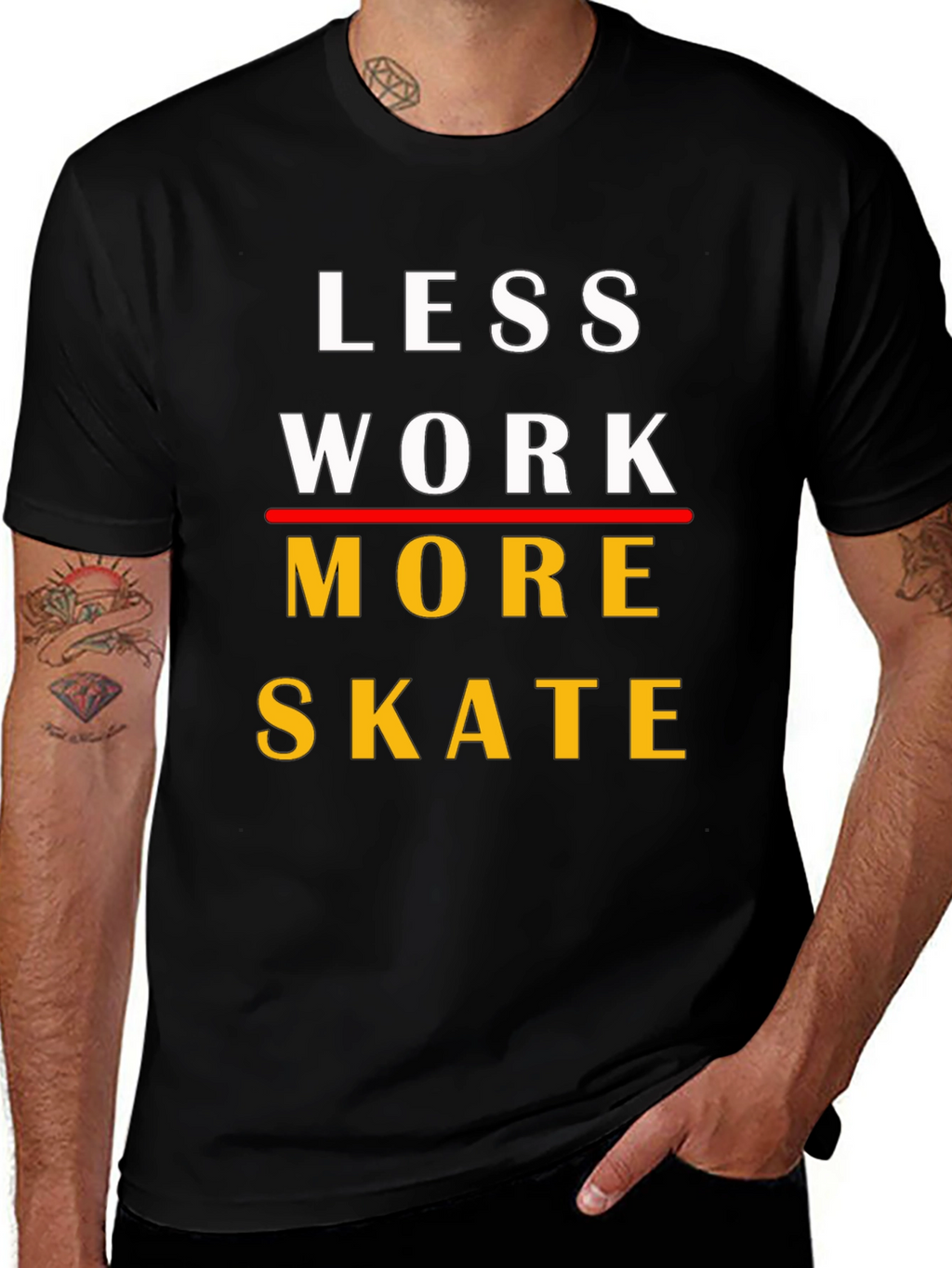 Camiseta Less Work More Skate