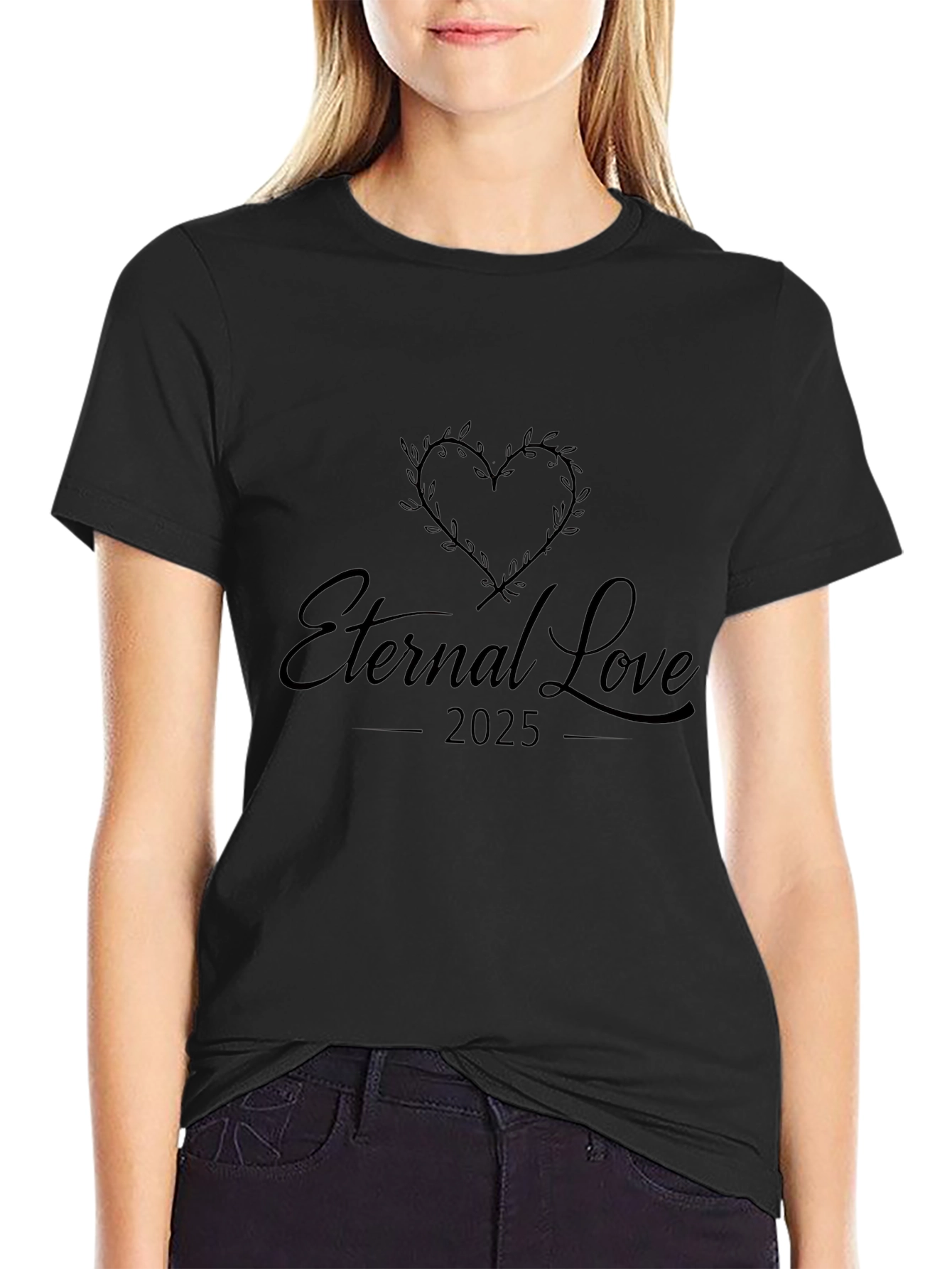 Camiseta Negra Amor Eterno 2025