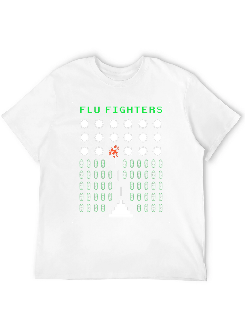 Camiseta Negra Arcade Flu Fighters Retro Unisex