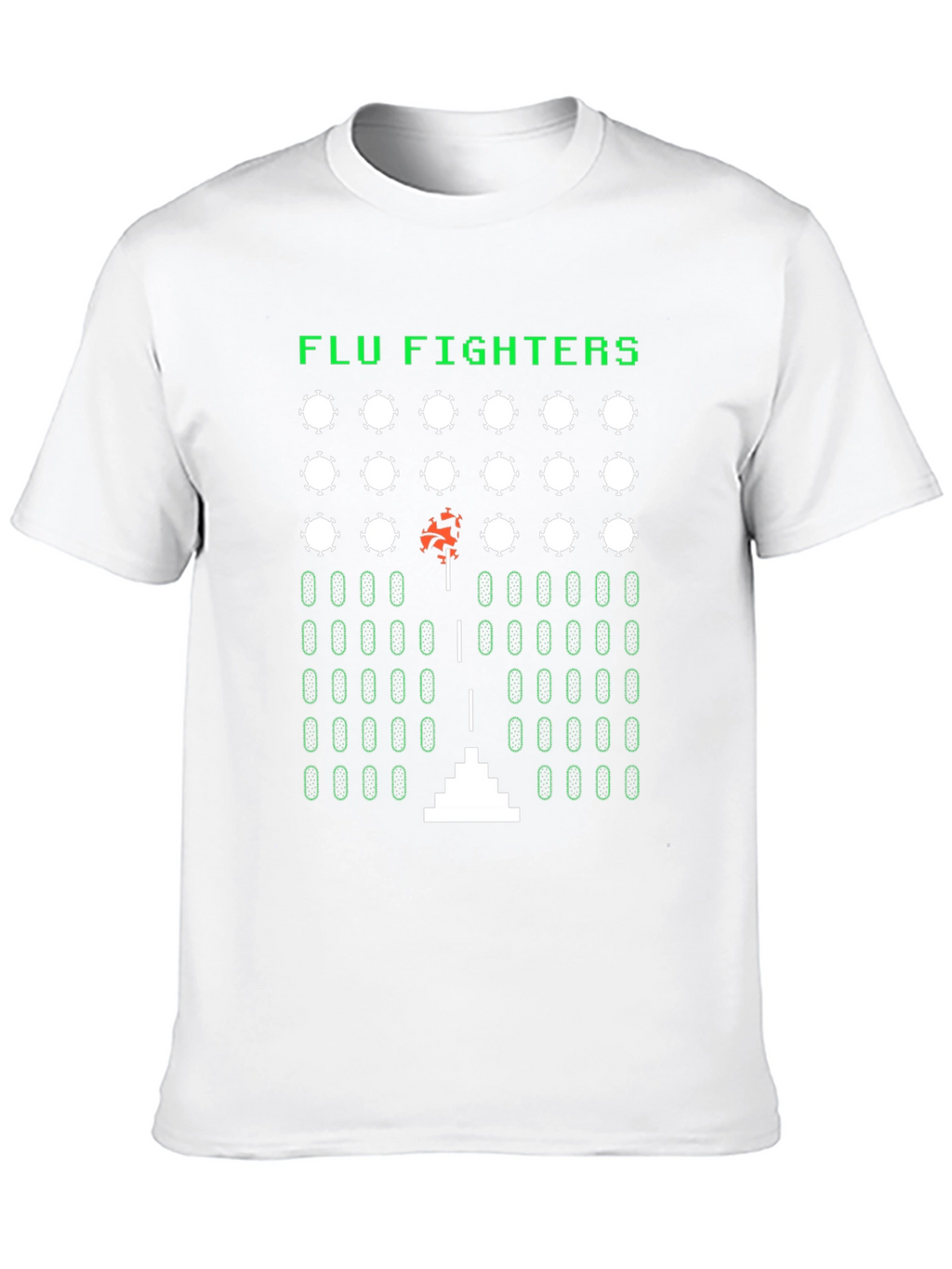 Camiseta Negra Arcade Flu Fighters Retro Unisex