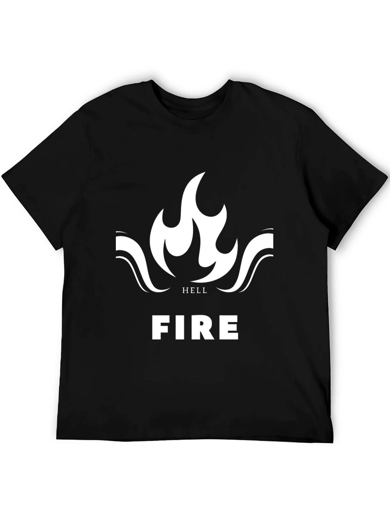 Camiseta Negra con Diseño de Llamas Hell Fire