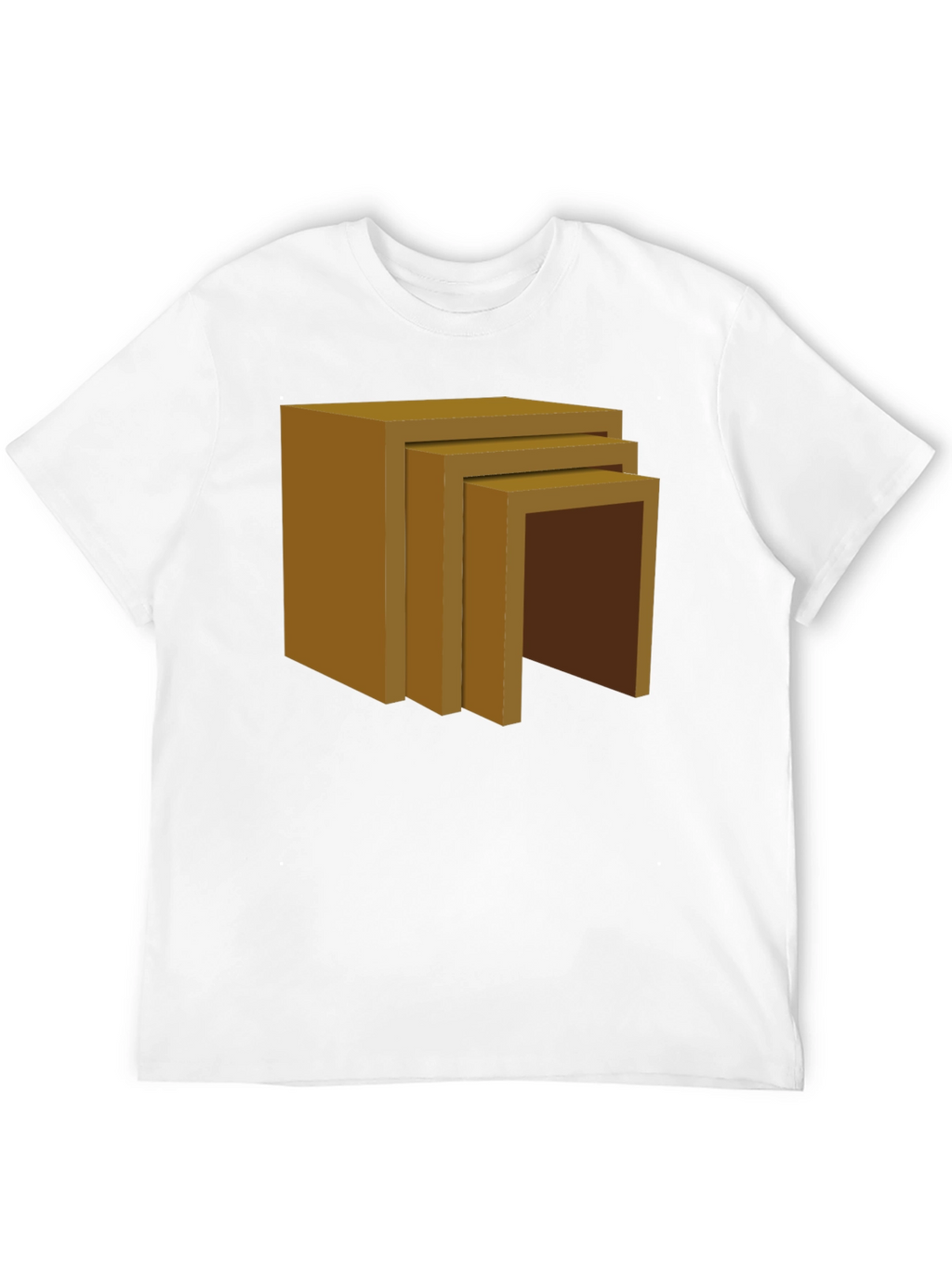 Camiseta Negra con Diseño de Mesas Anidadas