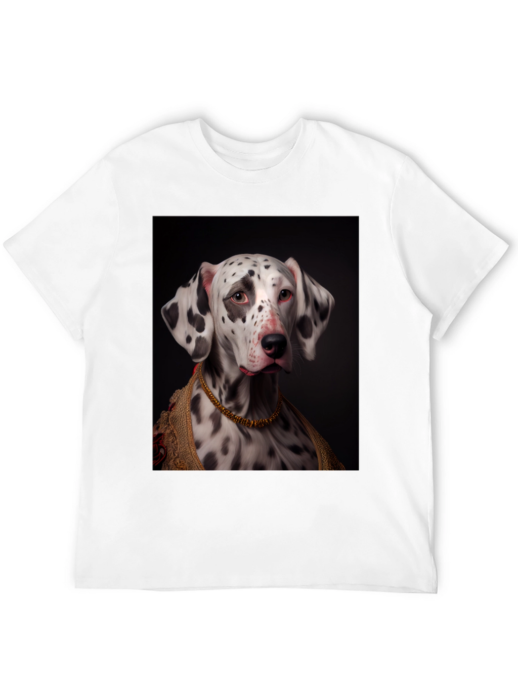 Camiseta Negra con Diseño de Dálmata Elegante