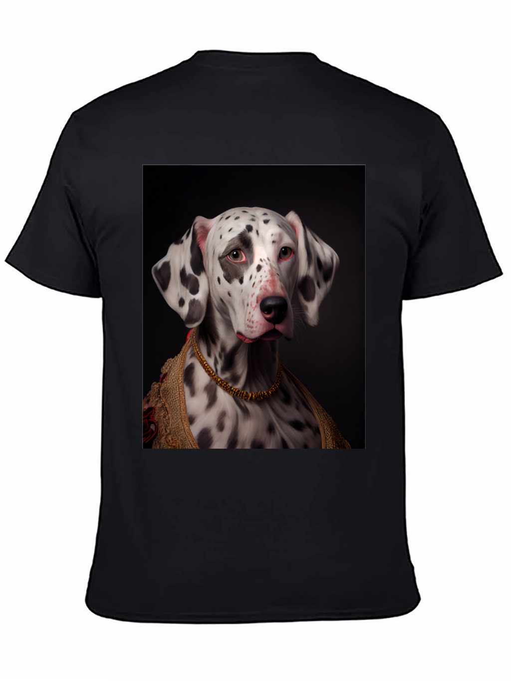 Camiseta Negra con Diseño de Dálmata Elegante