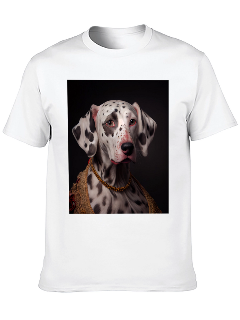 Camiseta Negra con Diseño de Dálmata Elegante