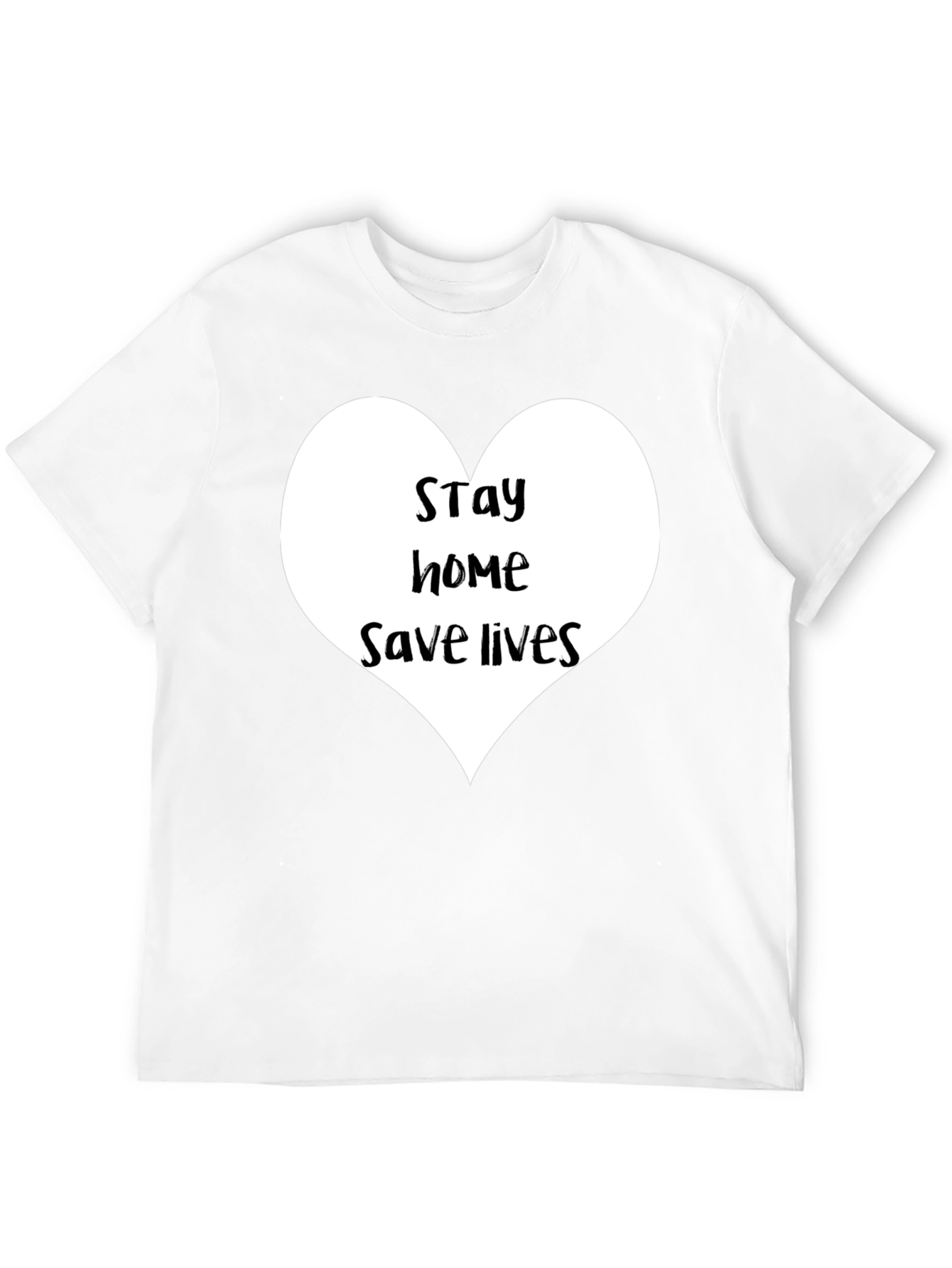 Camiseta Negra con Diseño de Corazón Quédate en Casa