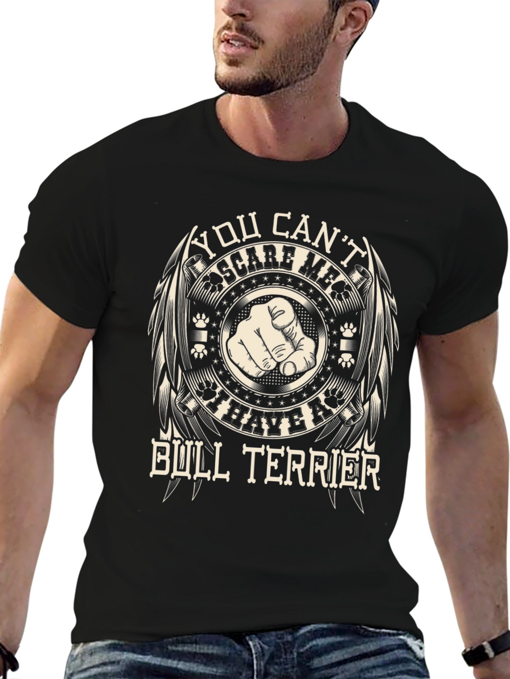 Camiseta Negra Bull Terrier No Me Asusta