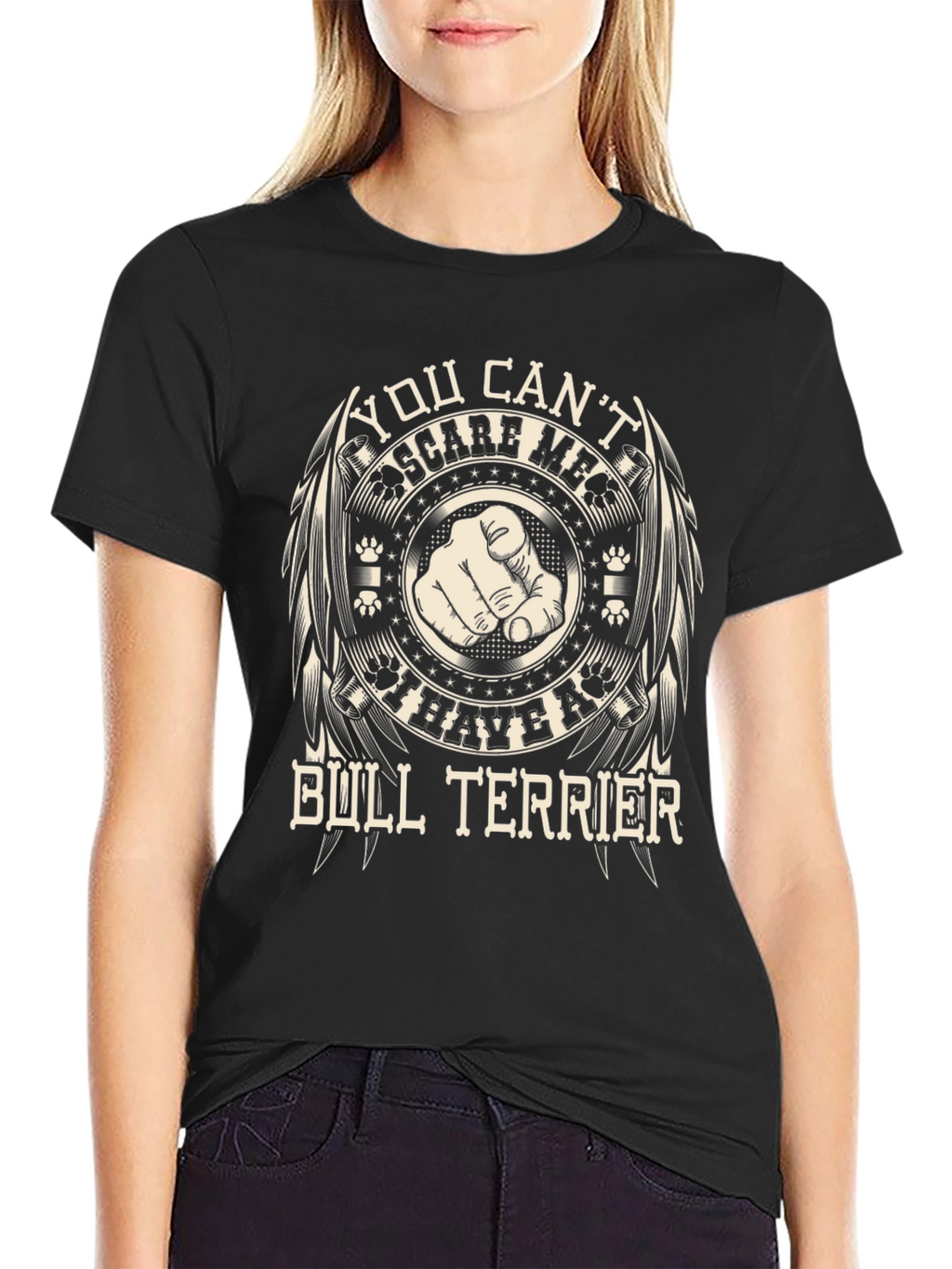 Camiseta Negra Bull Terrier No Me Asusta