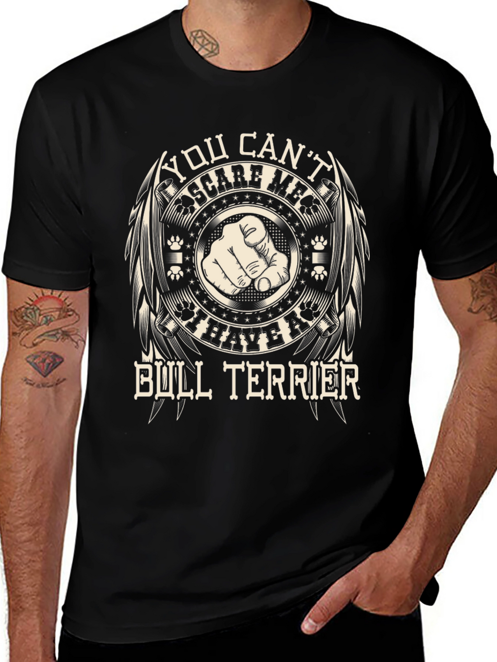 Camiseta Negra Bull Terrier No Me Asusta