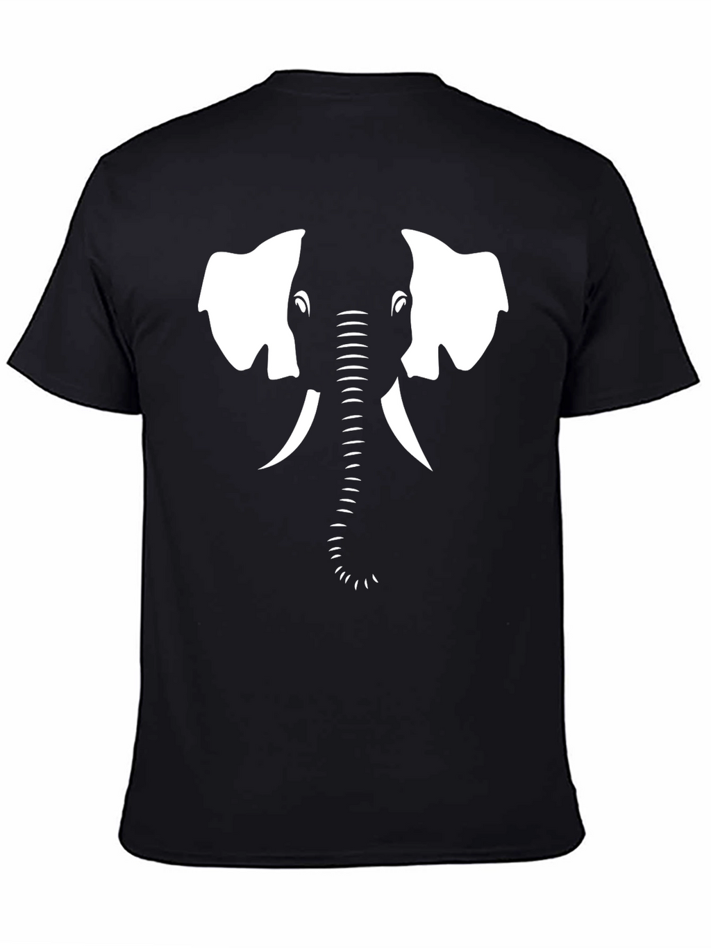 Camiseta Negra con Diseño de Elefante Blanco