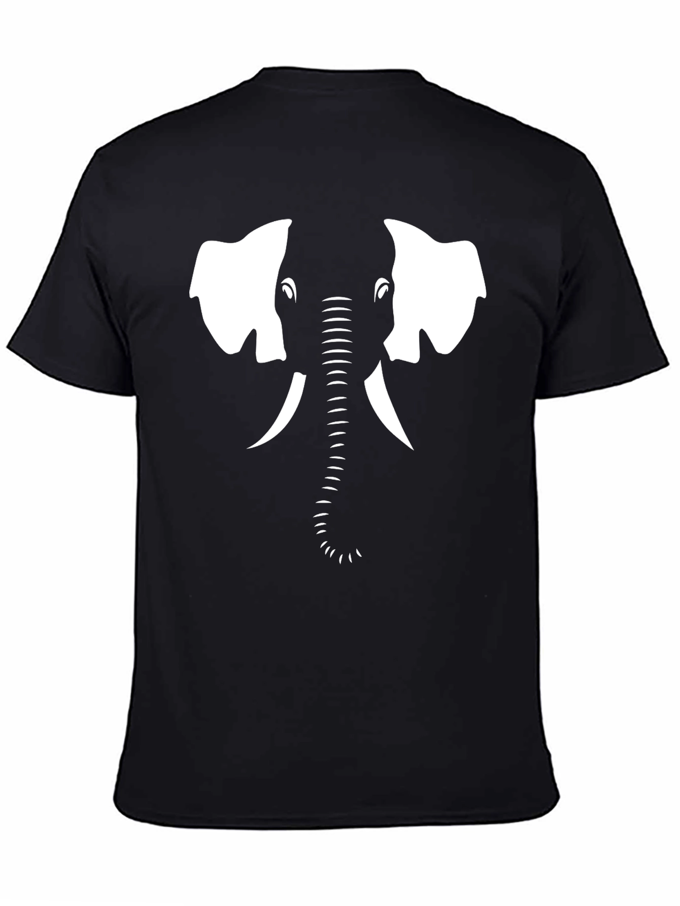 Camiseta Negra con Diseño de Elefante Blanco